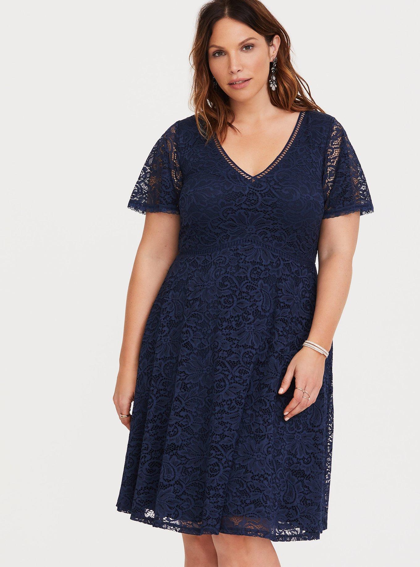 Torrid blue shop lace dress