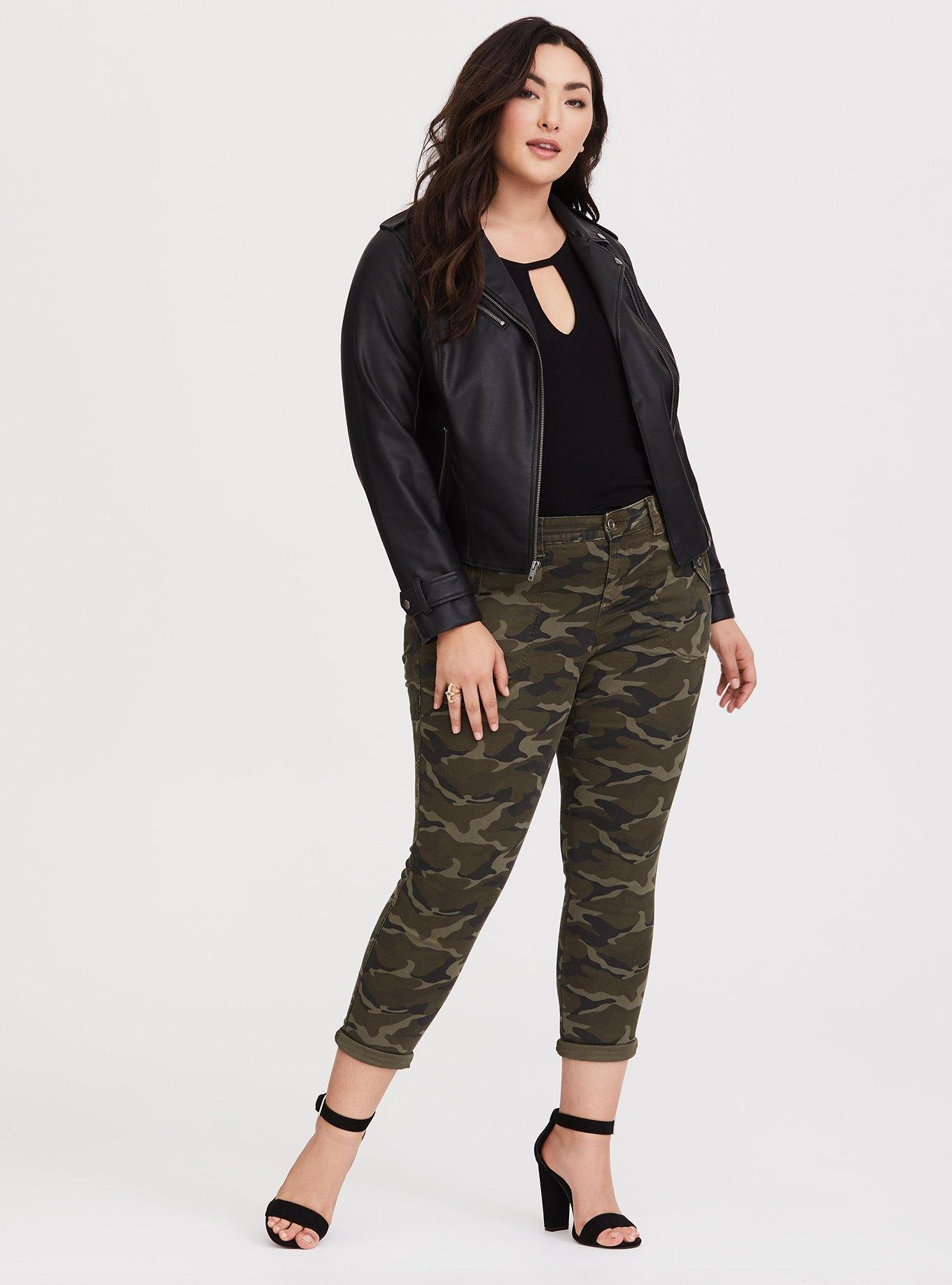 Plus Size - Cropped Twill Military Pant - Camo - Torrid