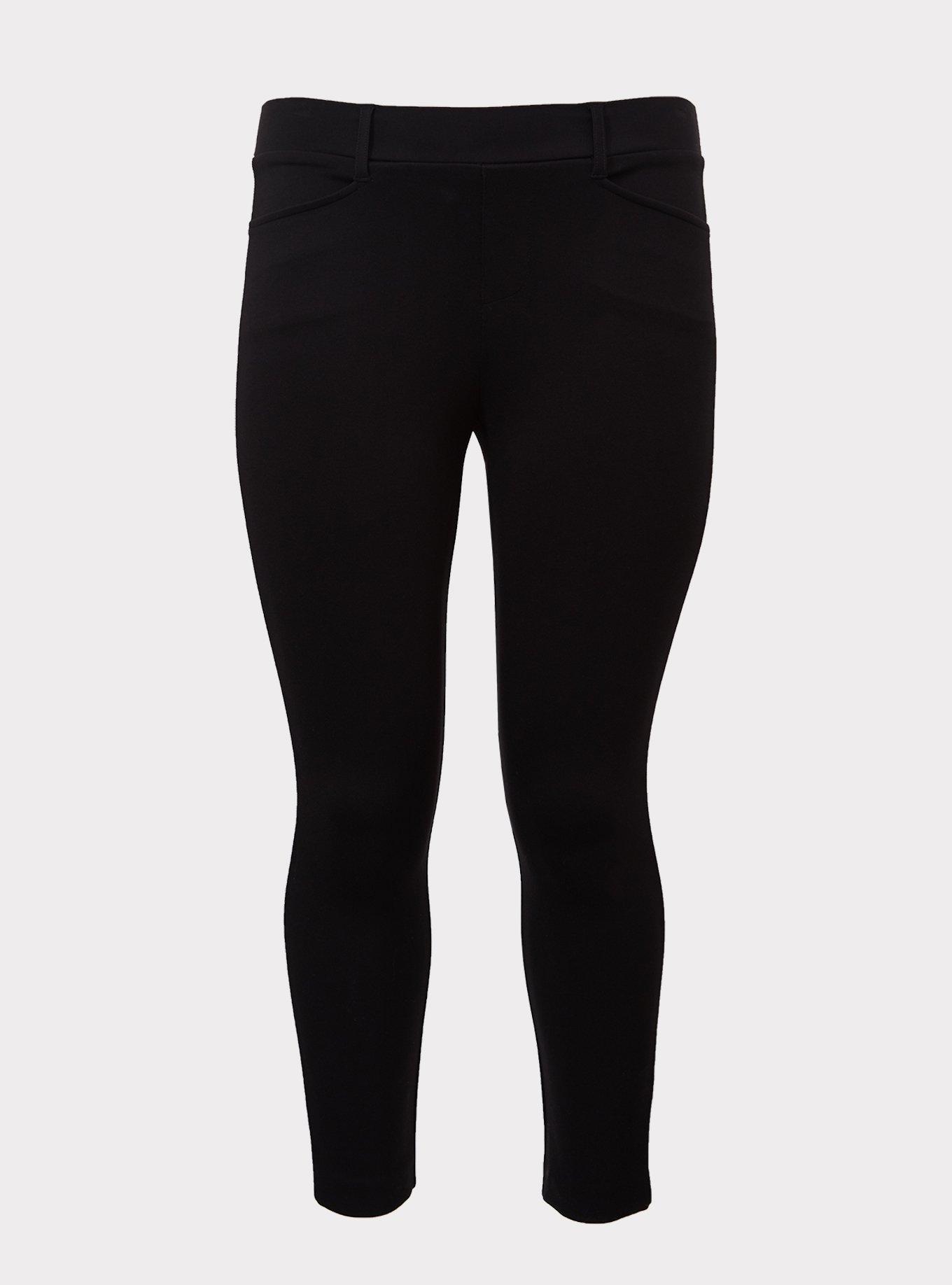 Black & White Stripe Ponte Stretch Pull-On Pant, DEEP BLACK, hi-res