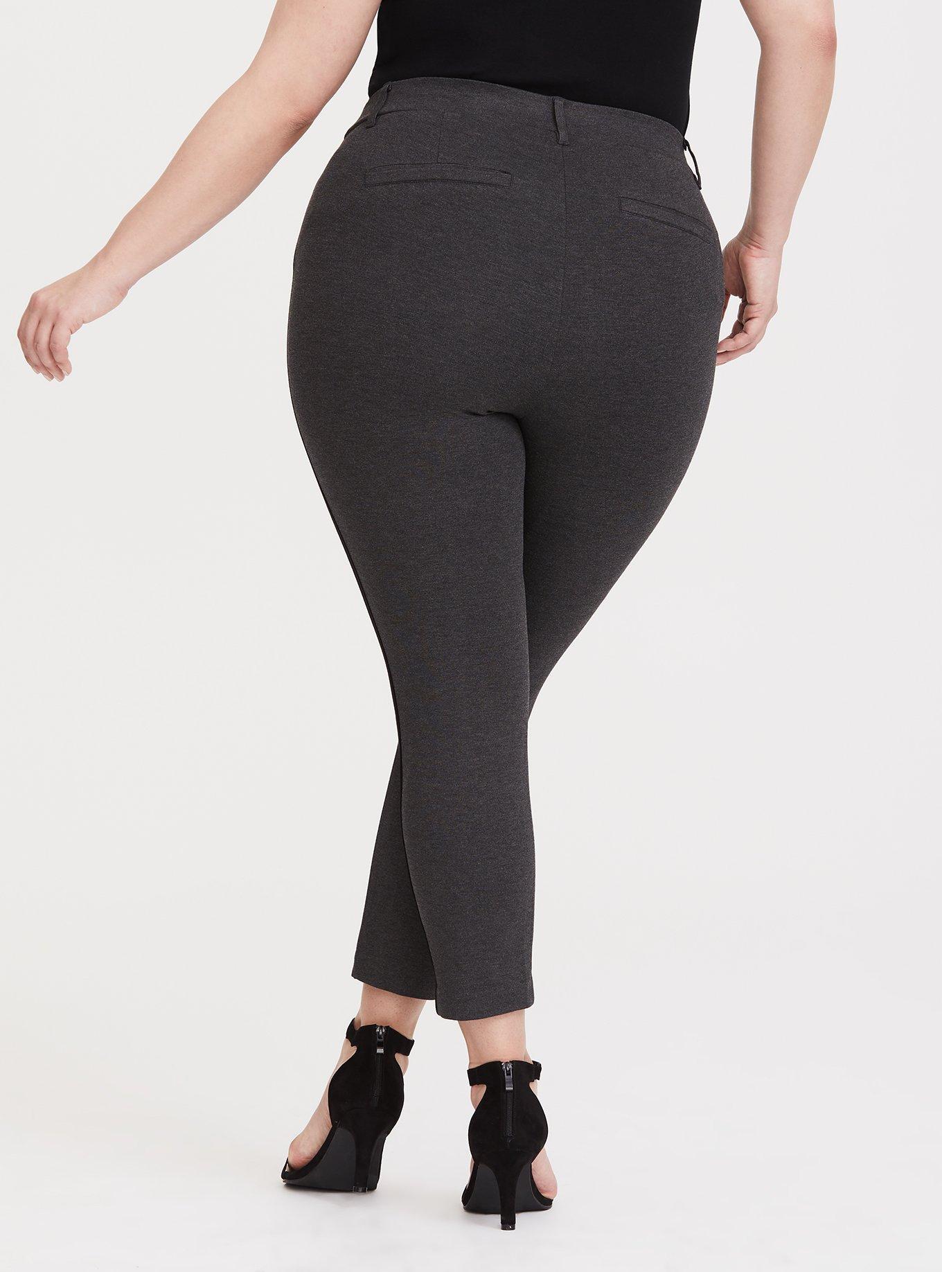 Plus Size - Grey & Black Stripe Ponte Stretch Pull-On Pant - Torrid