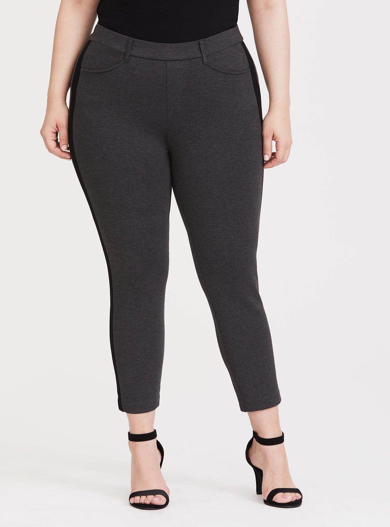 Black Plus Size Pull On Ponte Pant