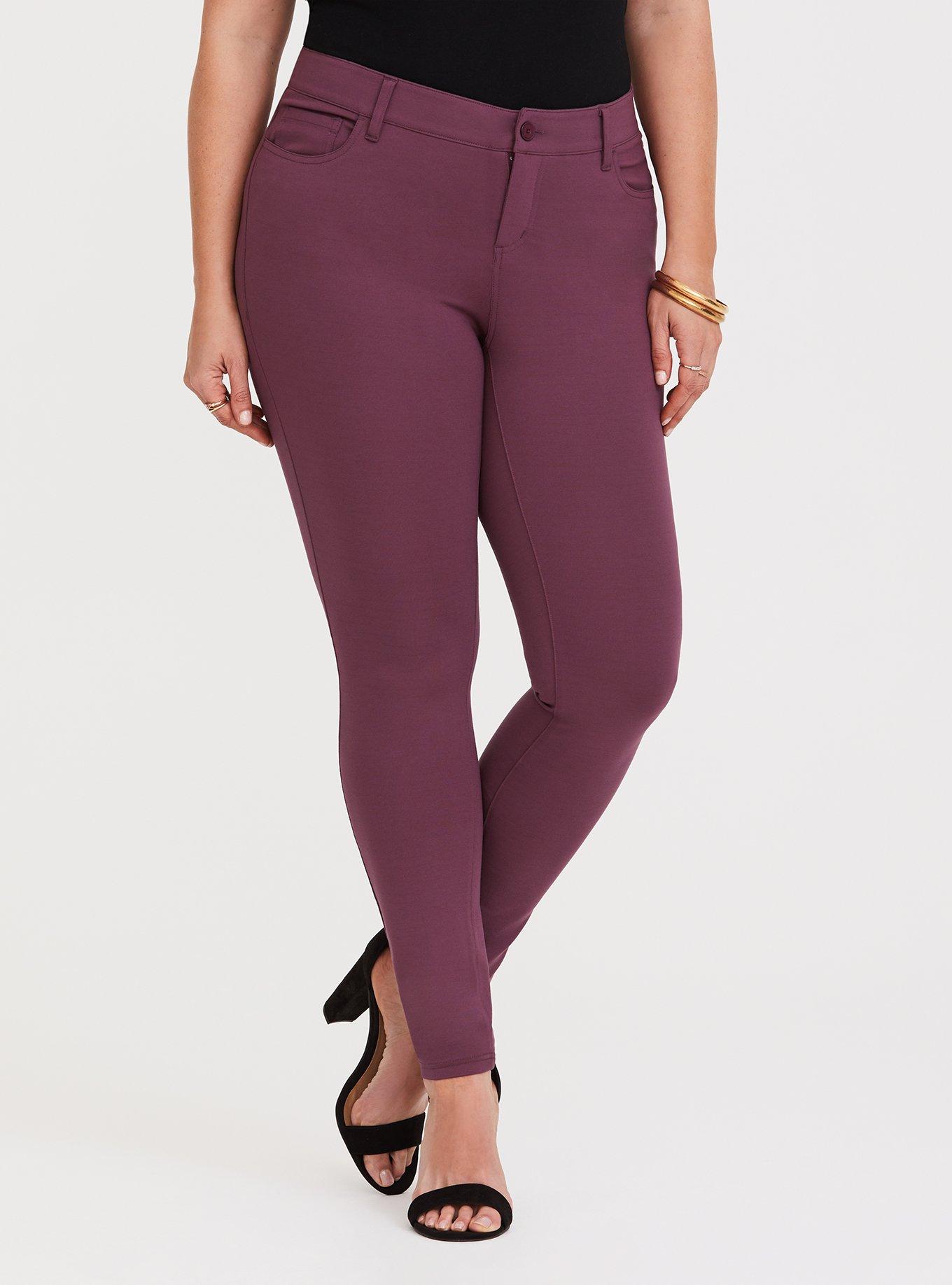 Plus Size Purple Ponte Stretch 5 Pocket Skinny Pant Torrid