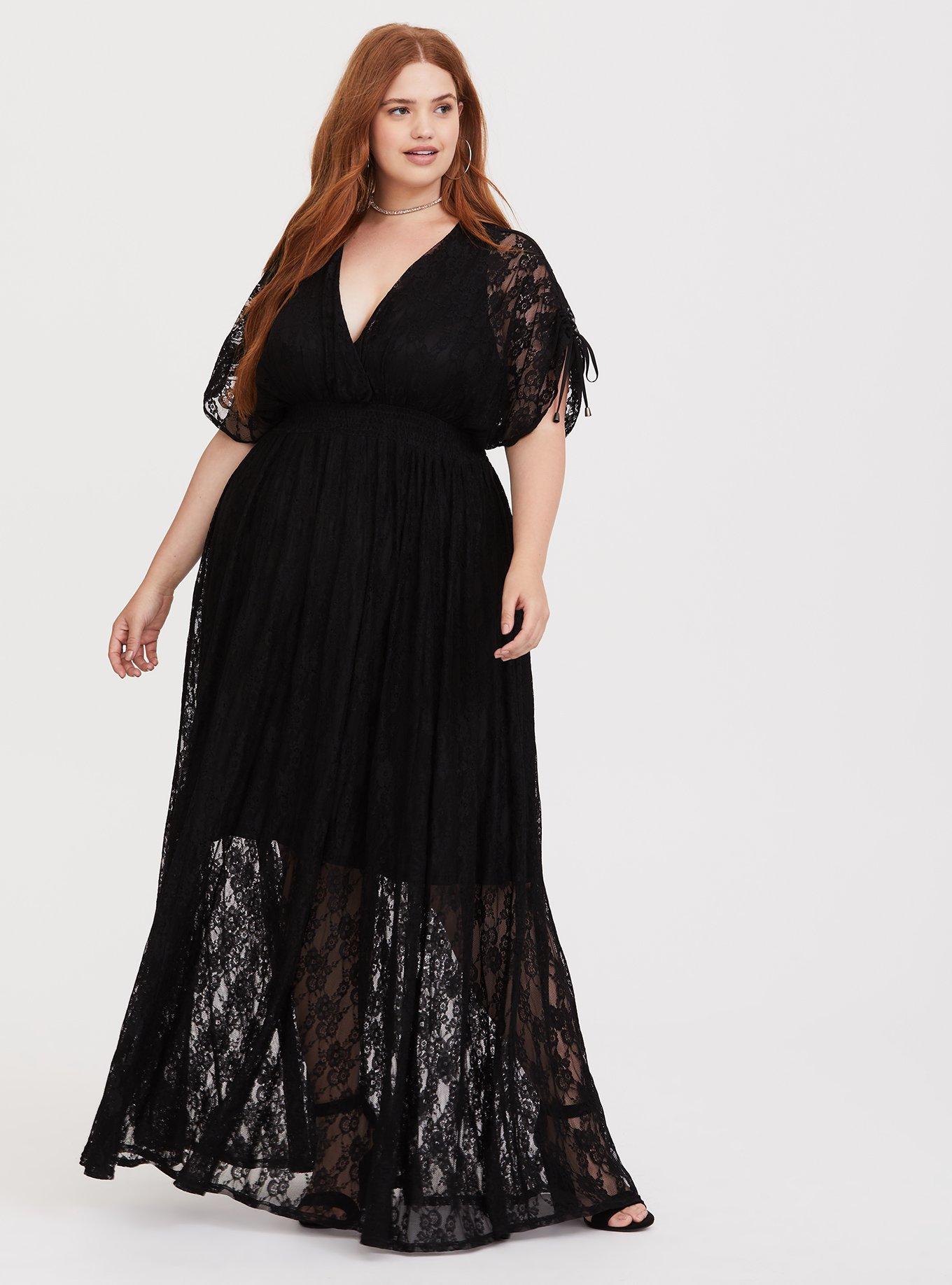 AVEOLOGY | Women's Plus Size Tisha Lace Maxi Dress - black - 14W