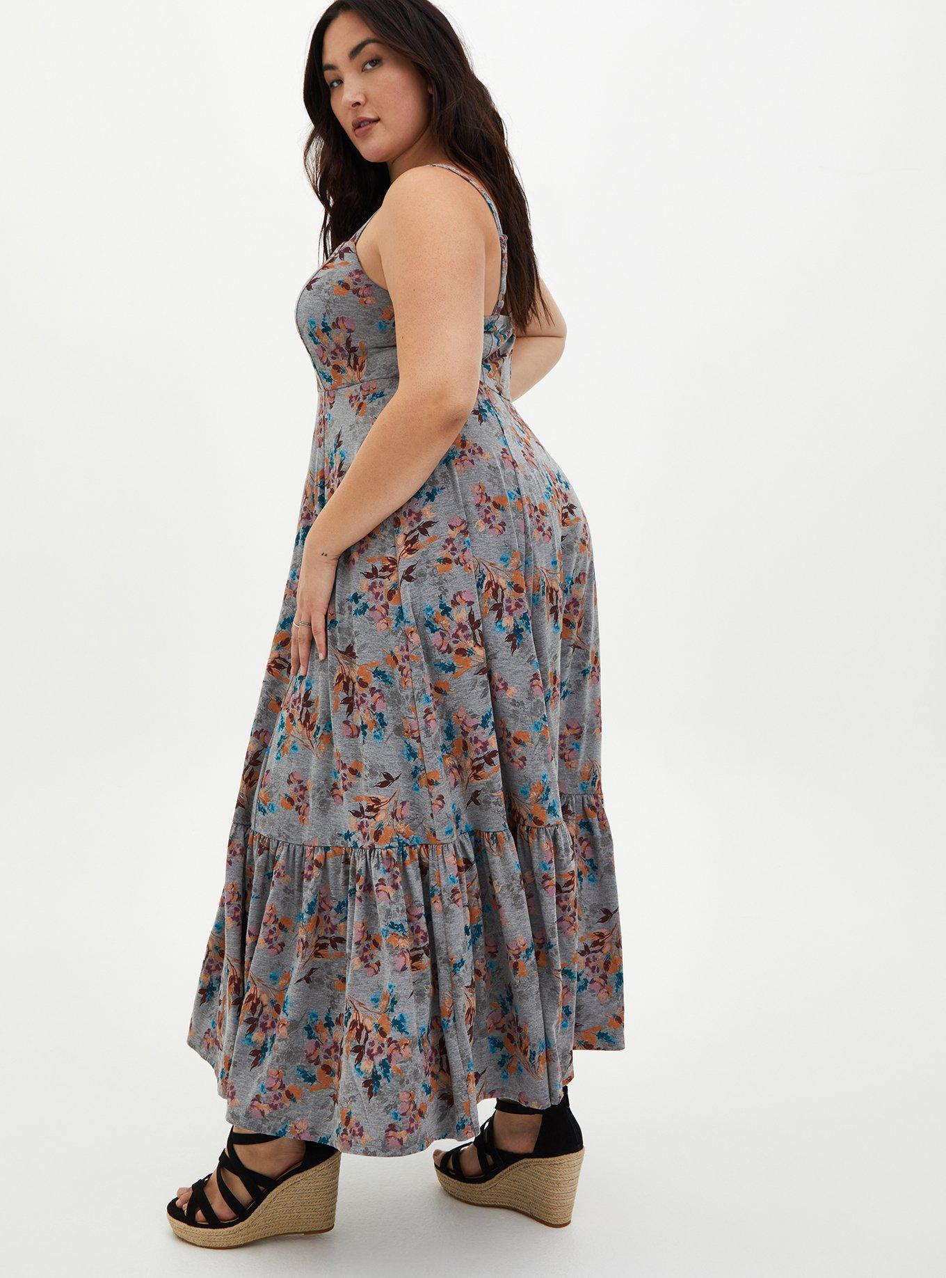 Plus Size - Maxi Jersey Tiered Strappy Dress - Torrid