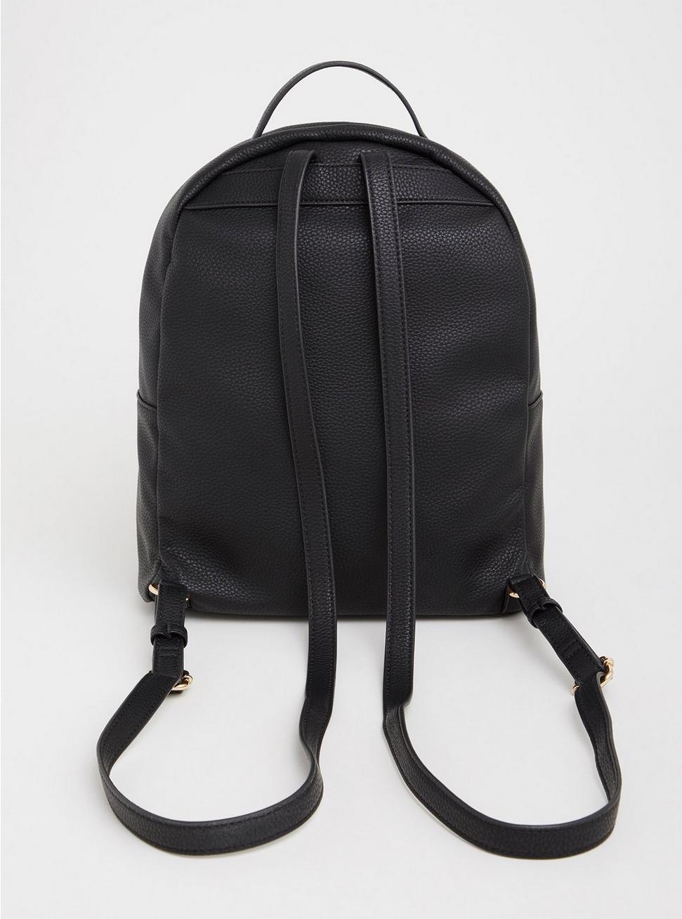 Plus Size - Black Faux Leather Ruffle Backpack - Torrid