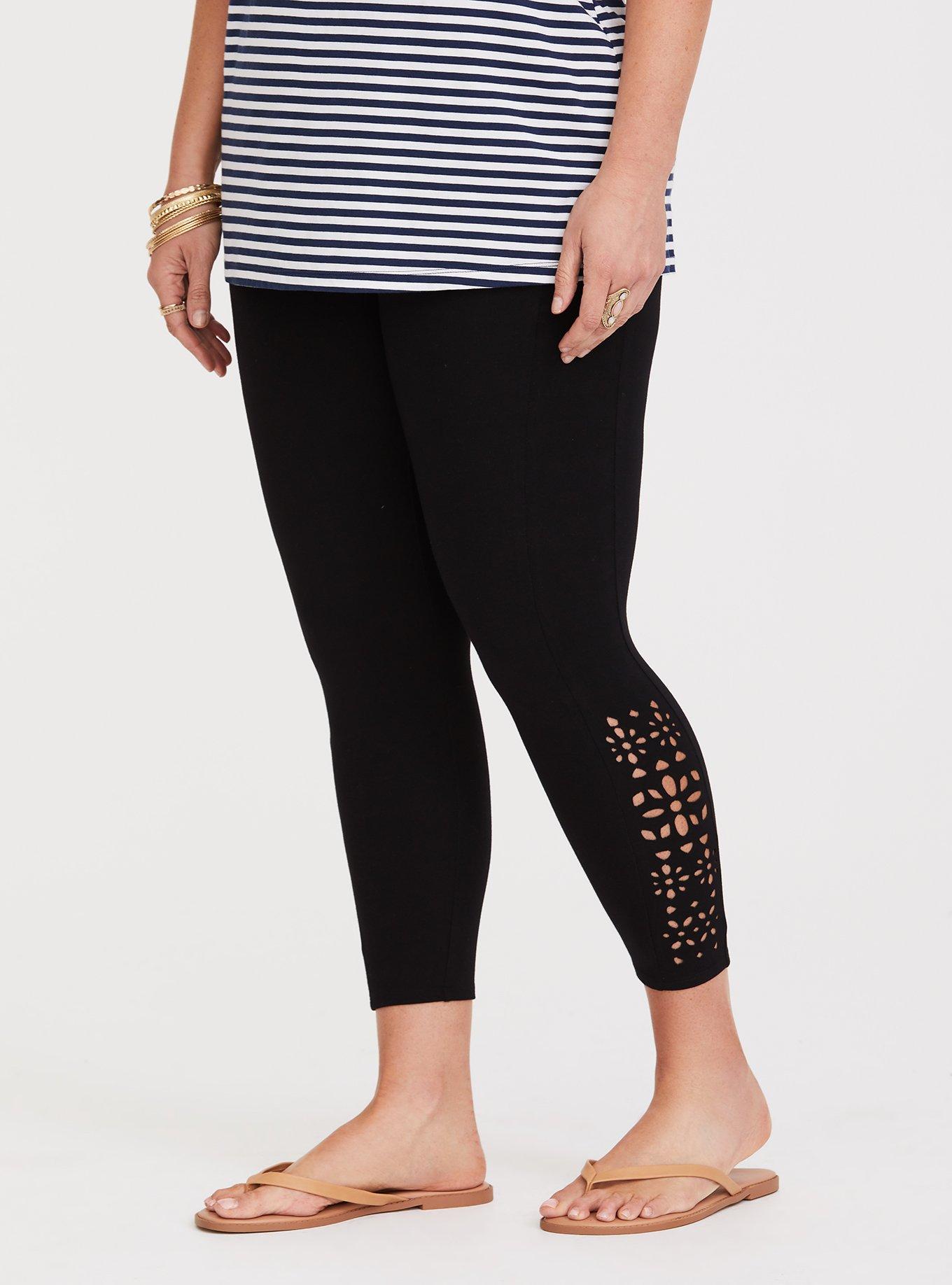 Floral laser cut leggings