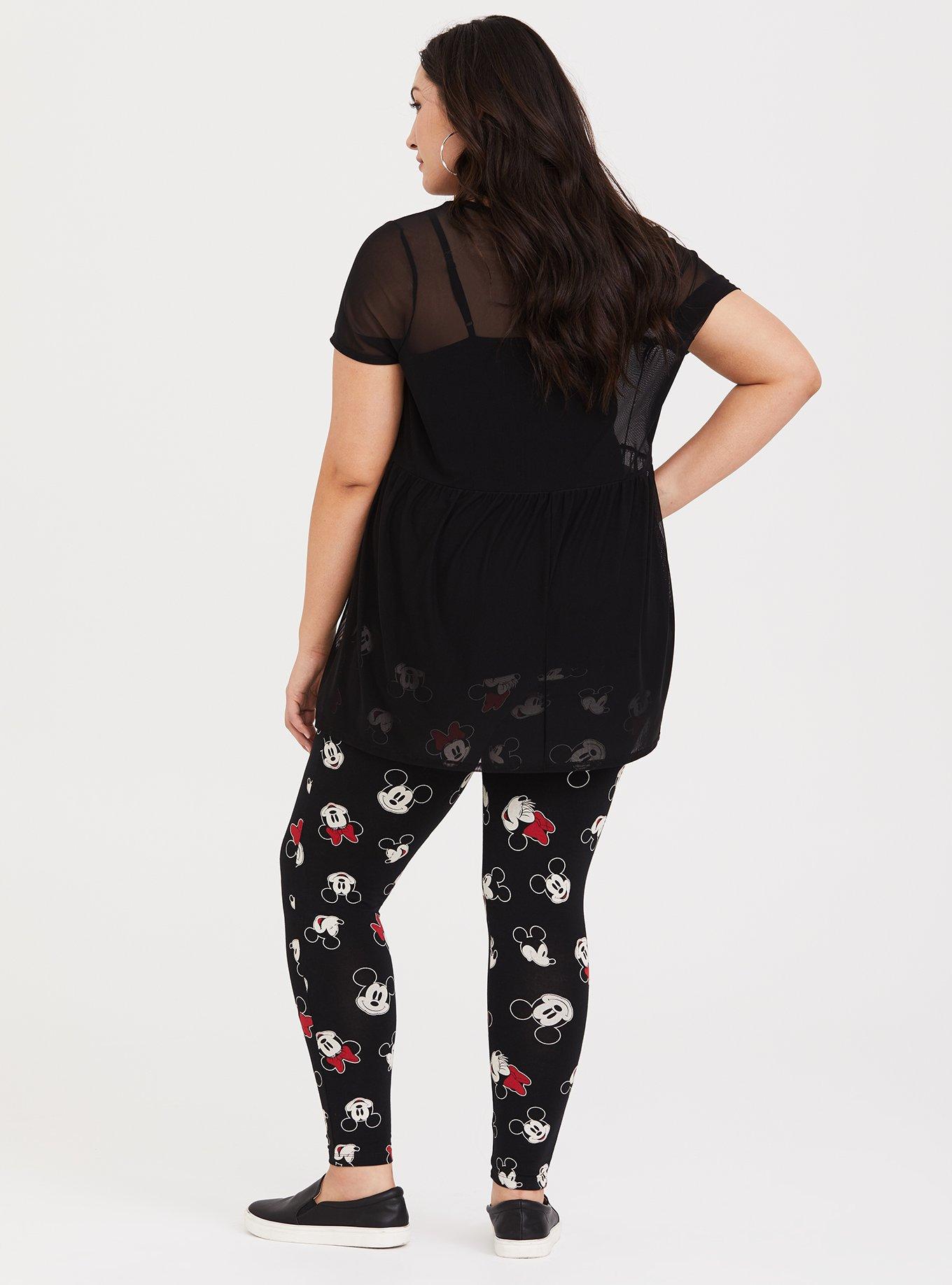 Her Universe Disney Mickey Mouse & Minnie Mouse Head Leggings Plus Size