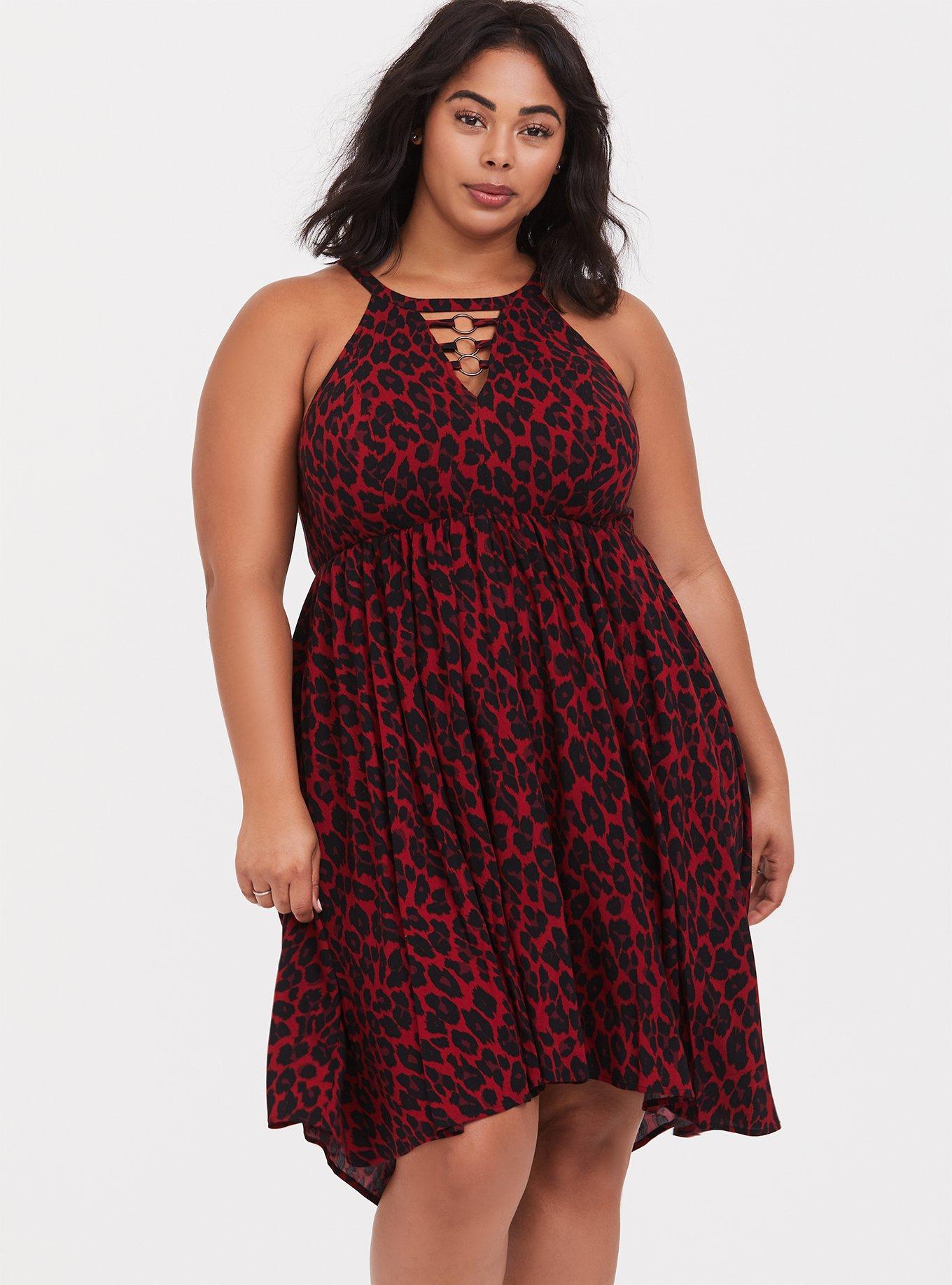 Plus Size Mini Challis High Neck Dress Torrid