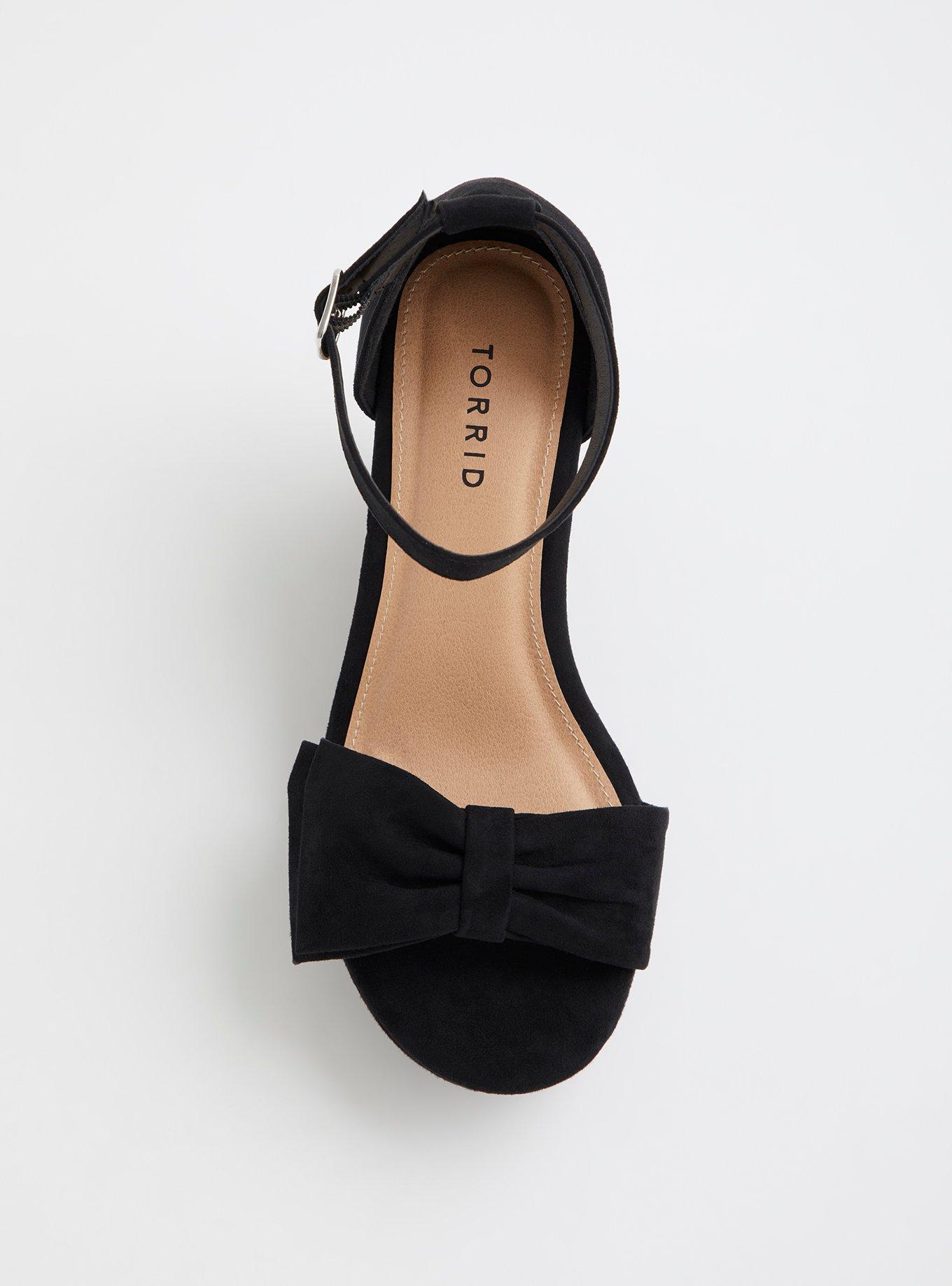 Faux suede 2024 bow sandals