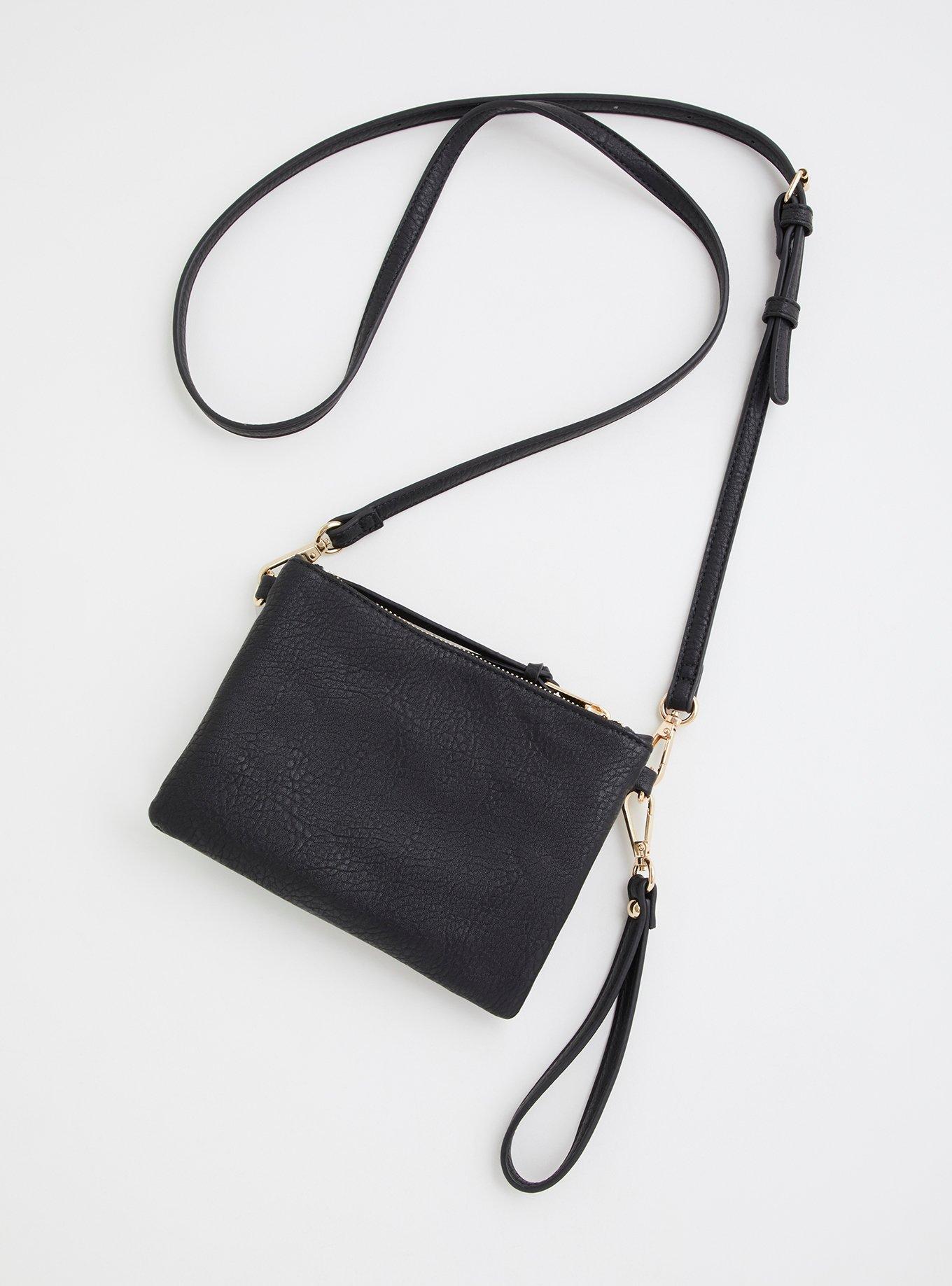 Under One Sky Black Crossbody Purse Bag, Chain Strap, Zip Closure, NWT