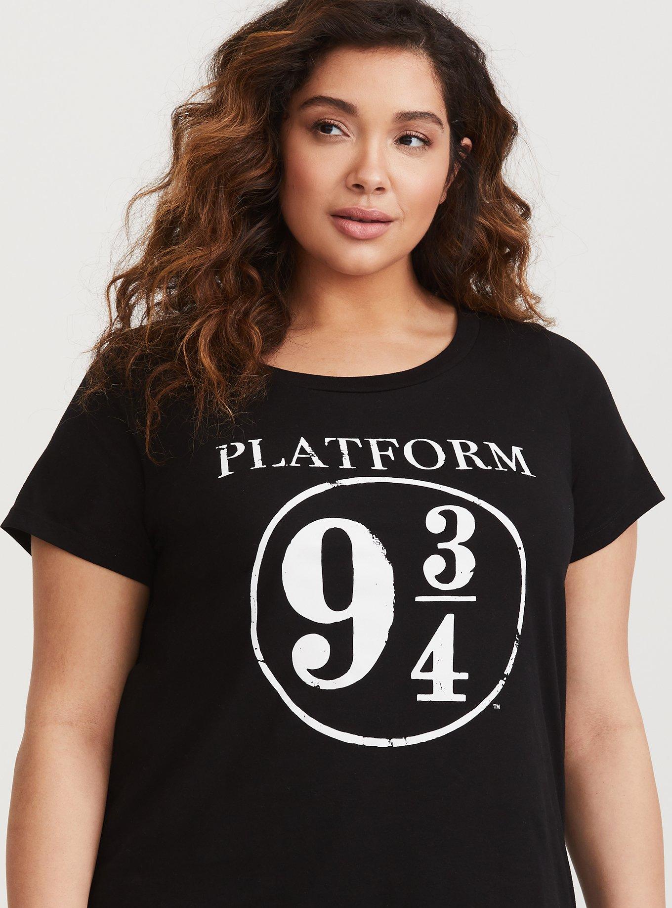 Harry Potter 9 3/4 Black Crew Slim Fit Tee, DEEP BLACK, hi-res