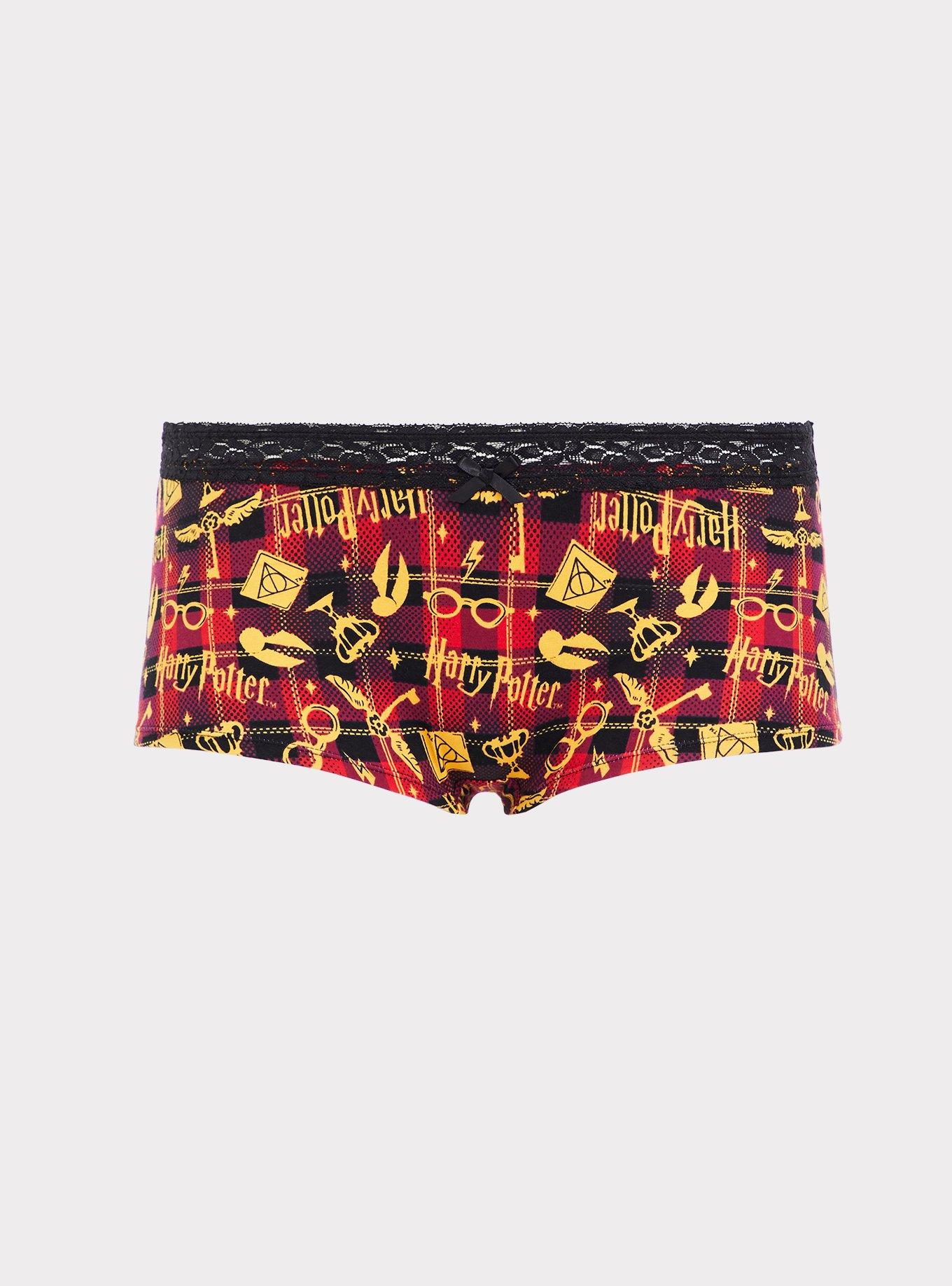 Harry Potter Plaid Cotton Boyshort Panty, MULTI, hi-res