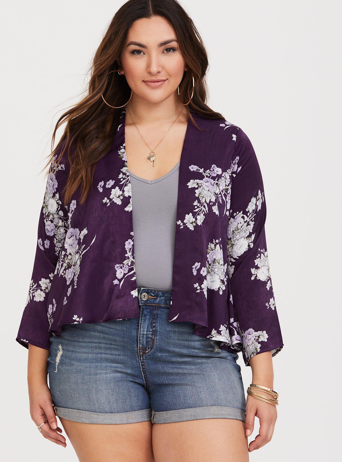 Satin Kimono, DAINTY BOUQUETS, hi-res