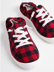 Riley Ruched Sneaker (WW), RED PLAID, alternate