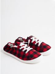 Riley Ruched Sneaker (WW), RED PLAID, hi-res