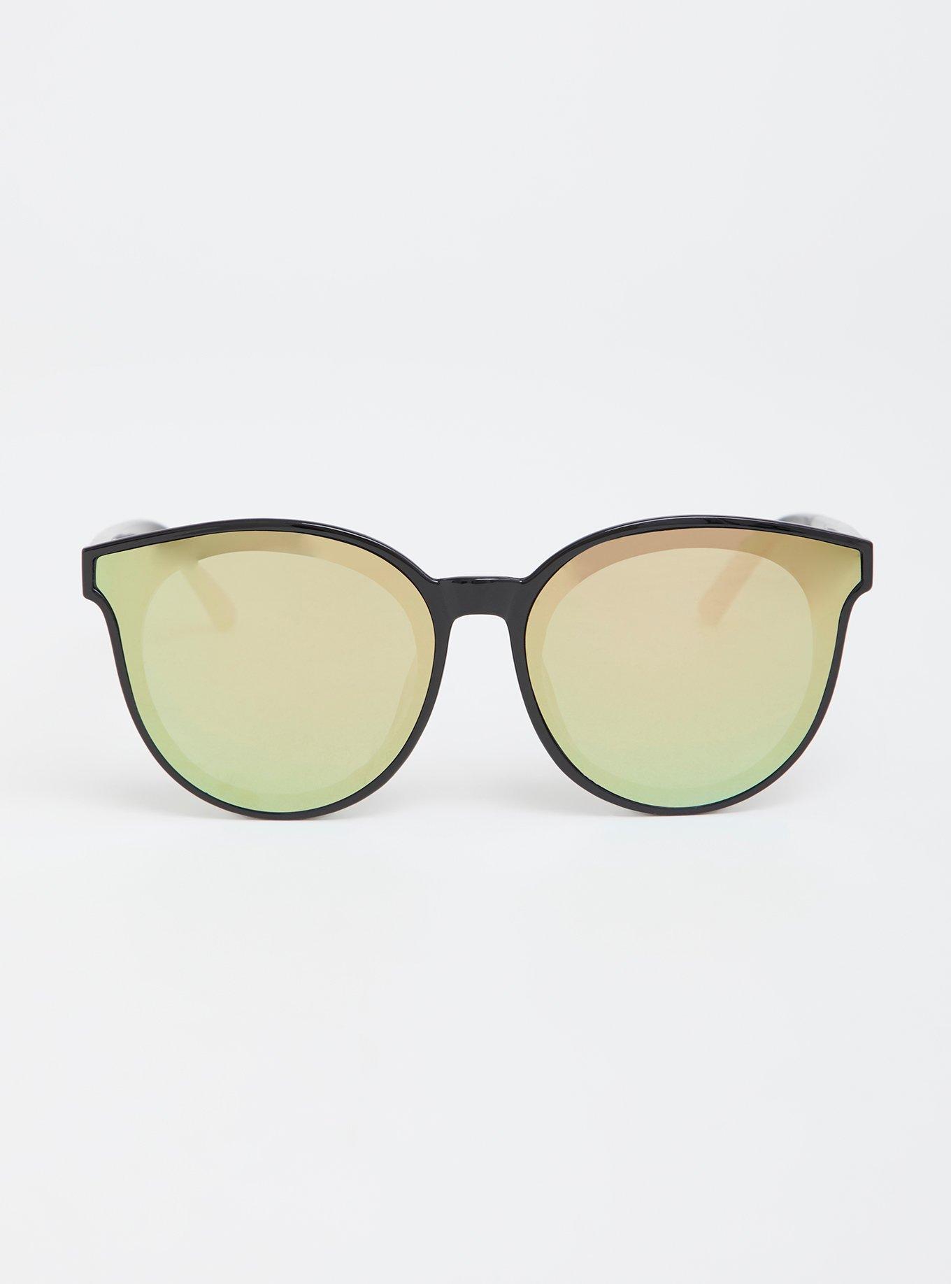 Plus Size Black Reflective Cat Eye Sunglasses Torrid