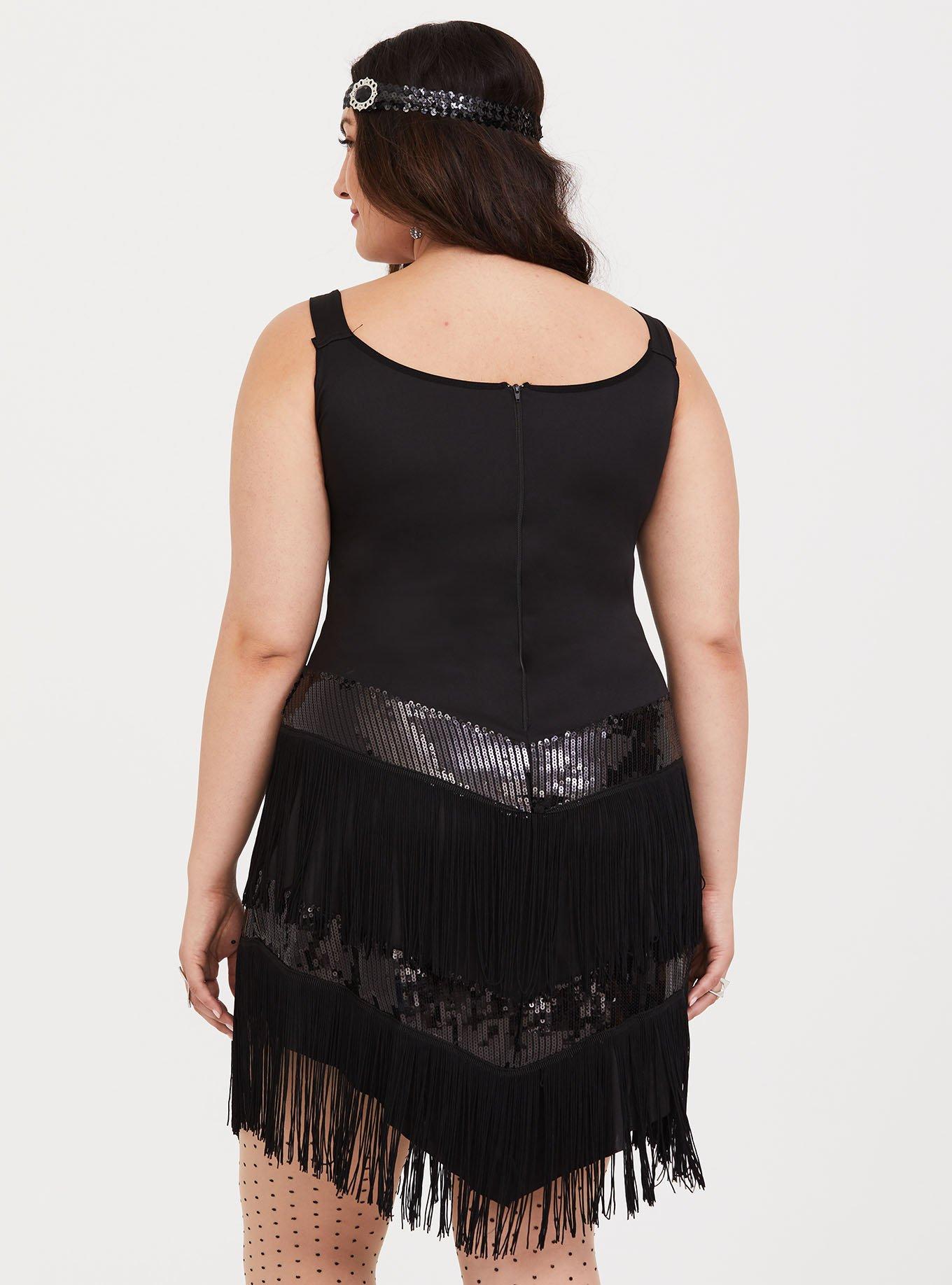 SALE! Plus Size Roaring 20's Black & Blue Flapper Halloween