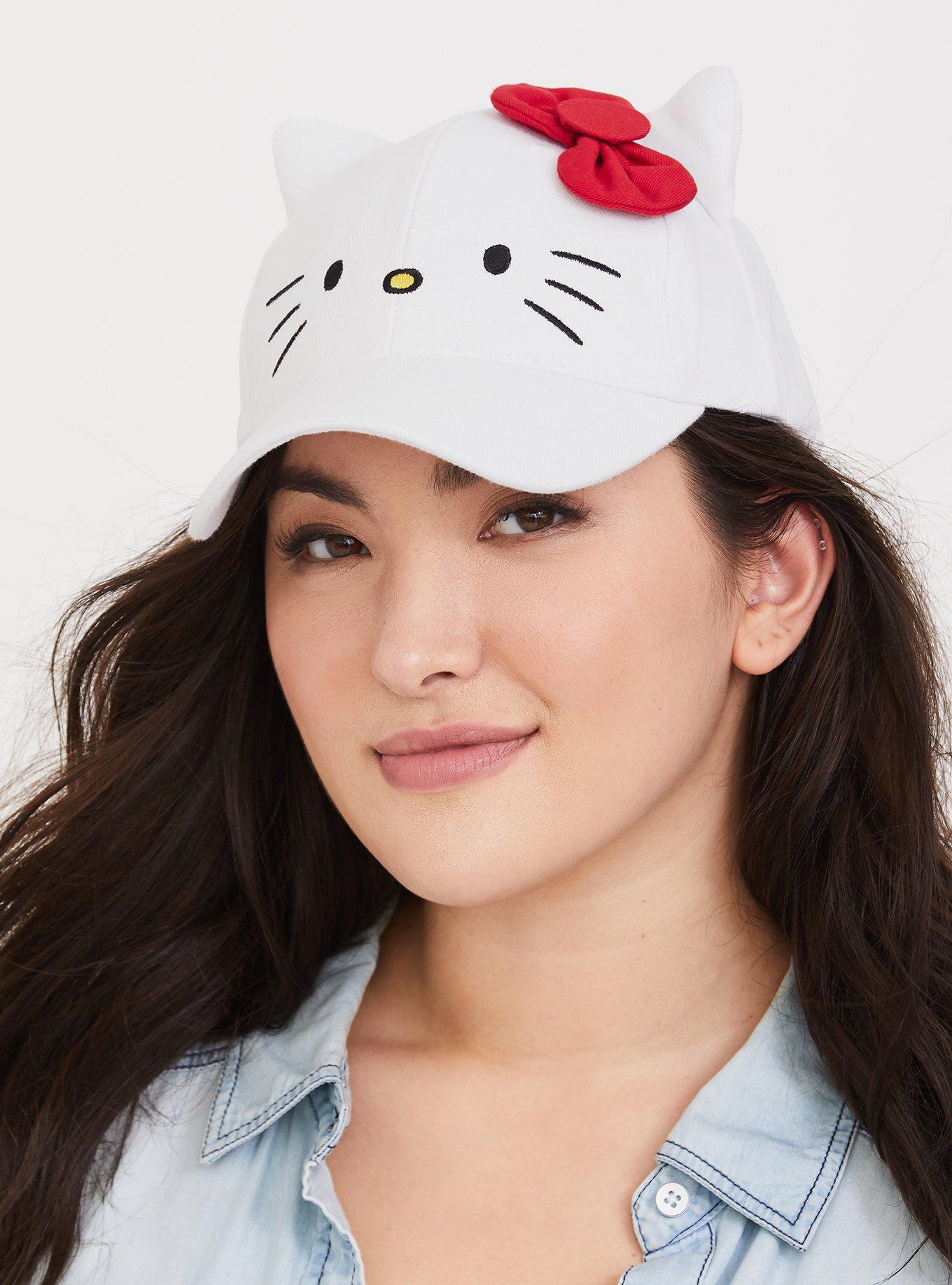 Plus Size Hello Kitty White Baseball Cap, , alternate