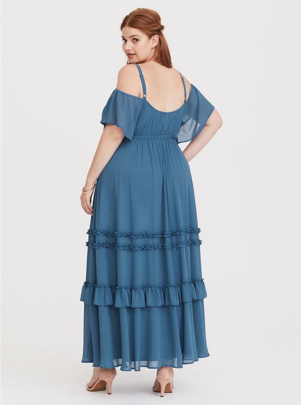 Plus Size - Special Occasion Blue Chiffon Maxi Dress - Torrid