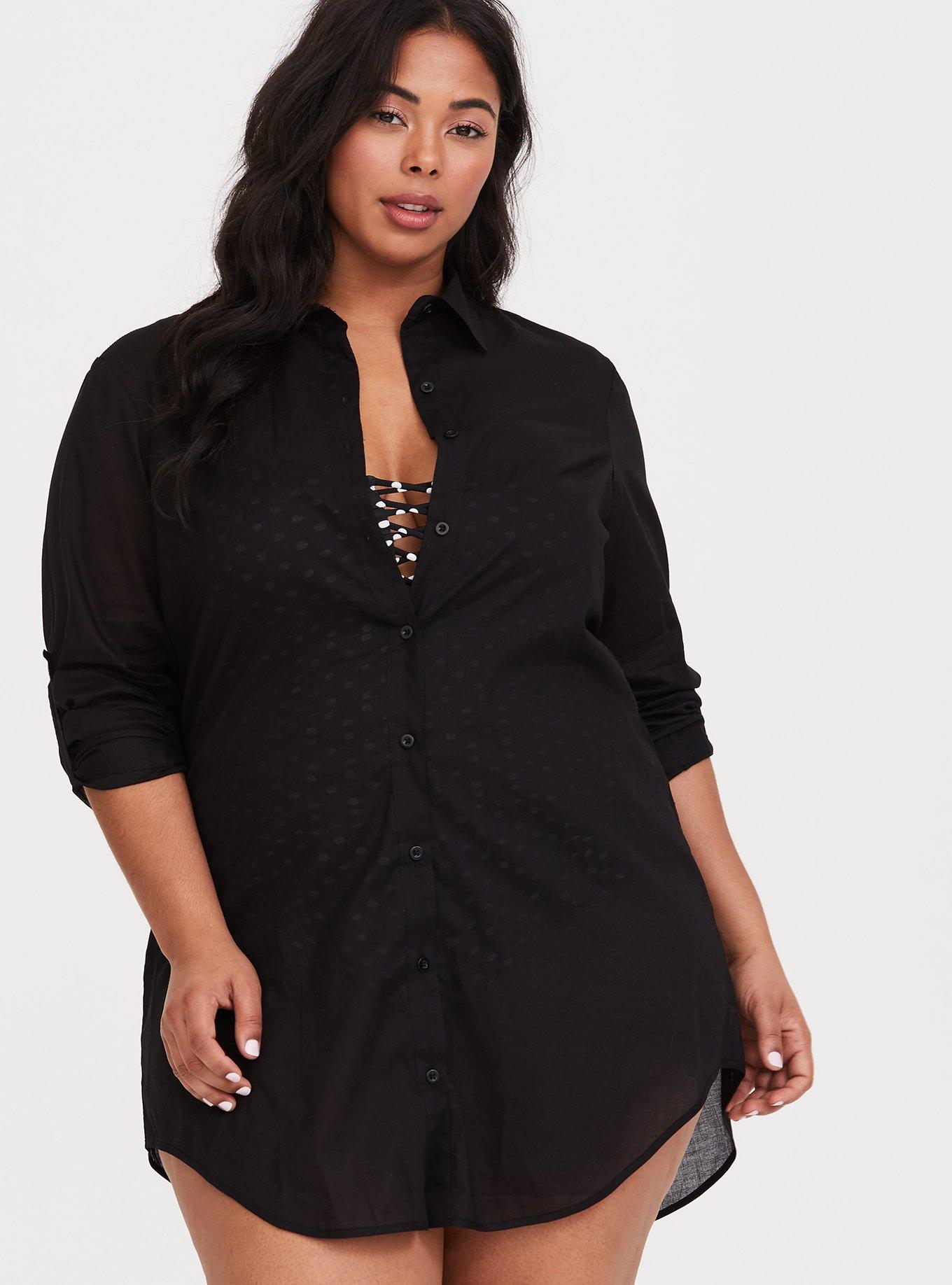 Plus Size - Black Button-Up Shirt Dress - Torrid
