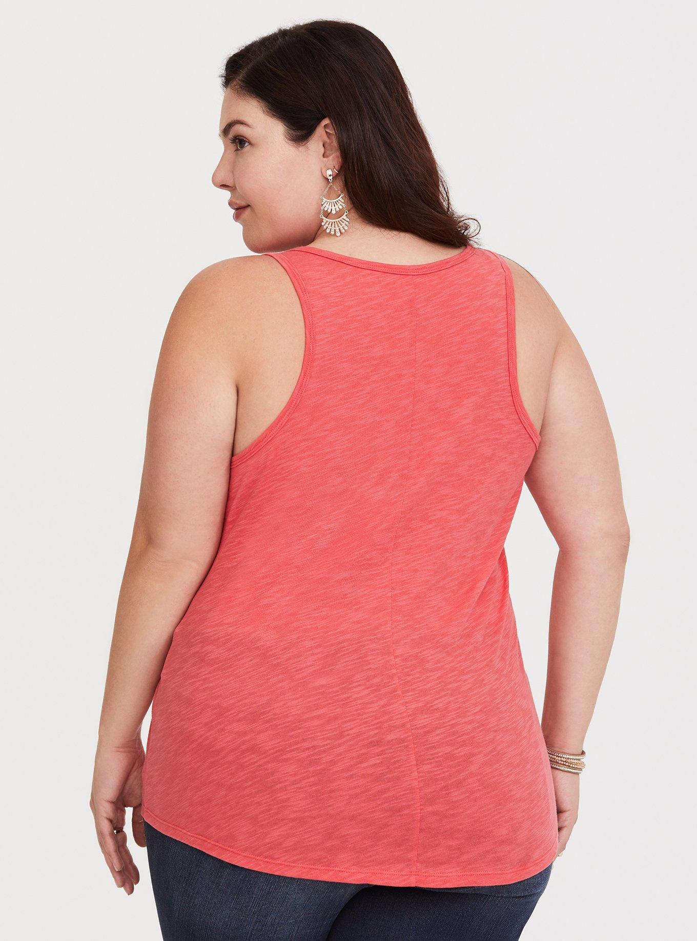 Plus Size Coral Beach Vibes Classic Fit Tank, NONEC, alternate
