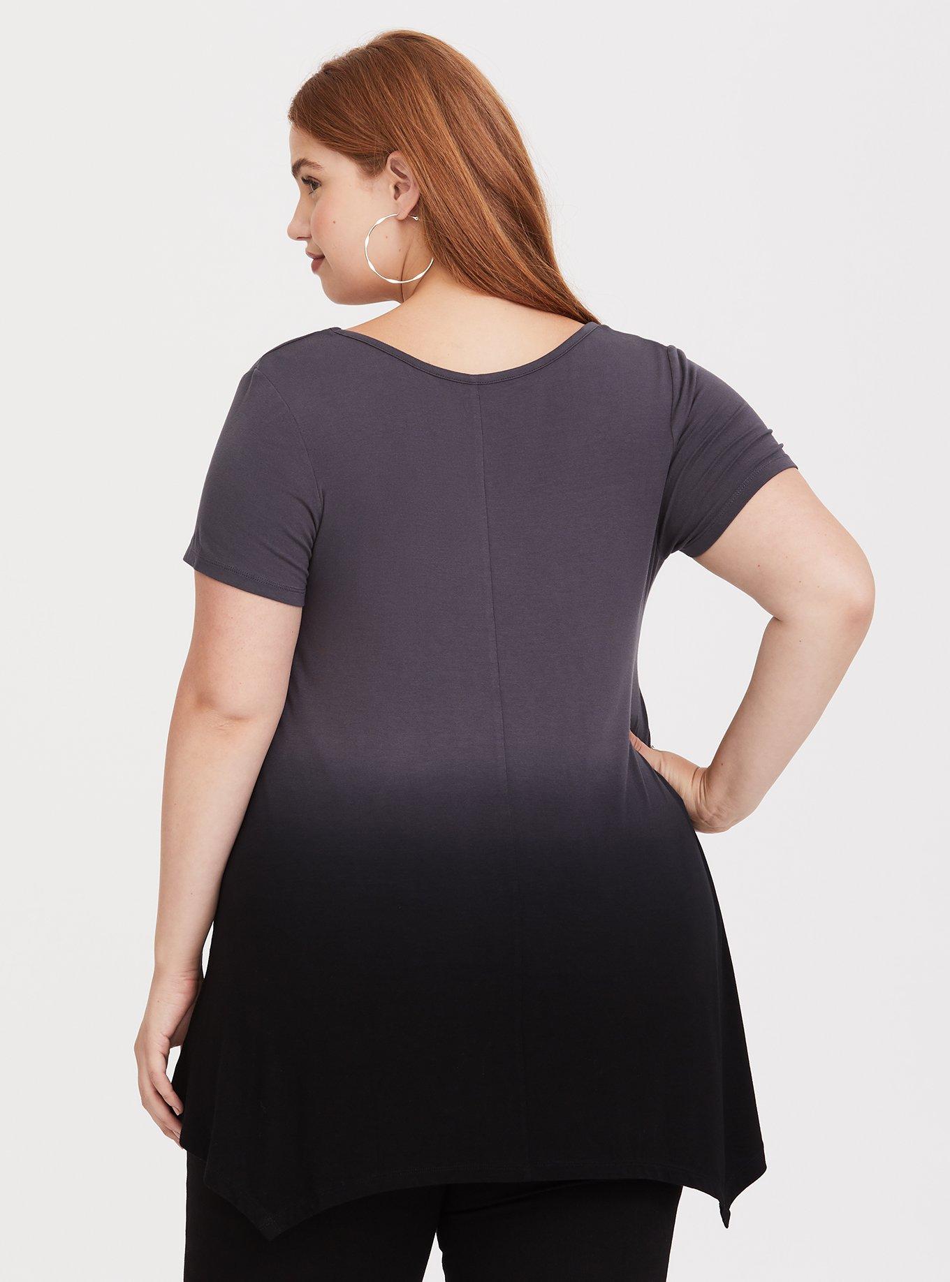 Plus Size Super Soft Dip Dye Dream Sharkbite Tee, NONEC, alternate