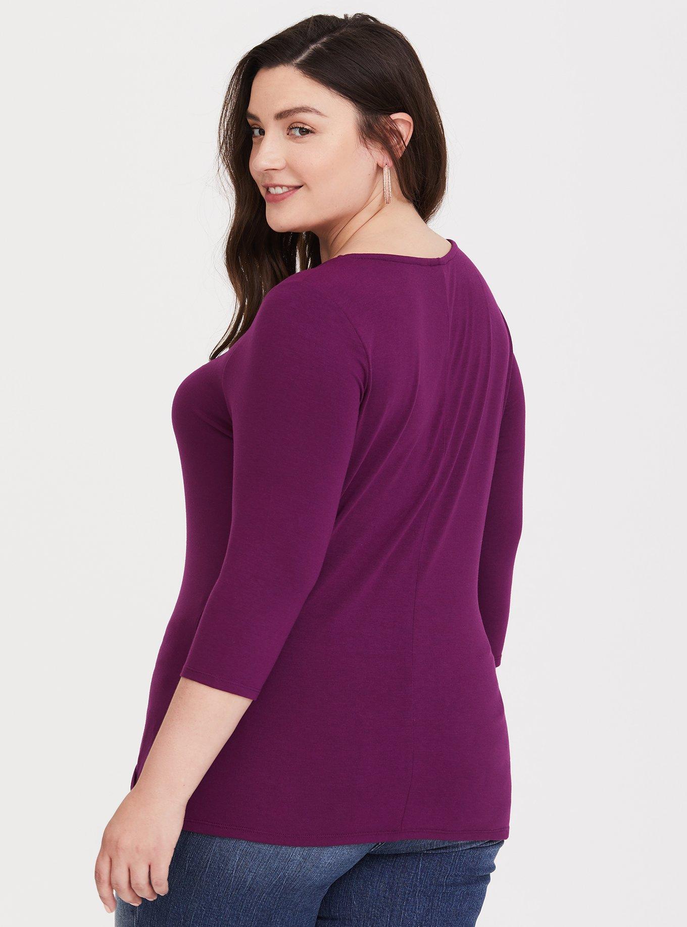 Plus Size - Berry Lattice Tee - Torrid