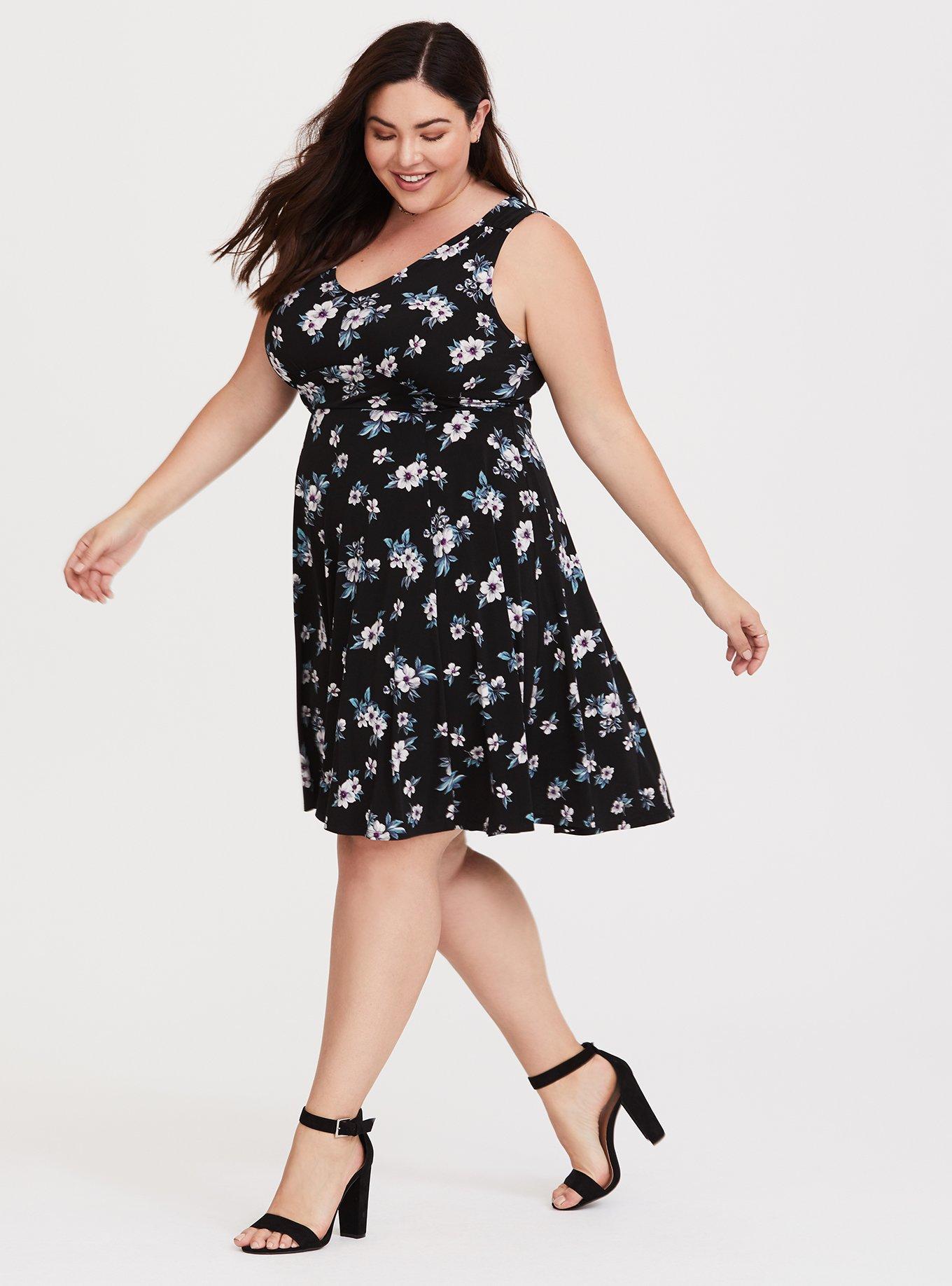 Torrid black skater dress sale