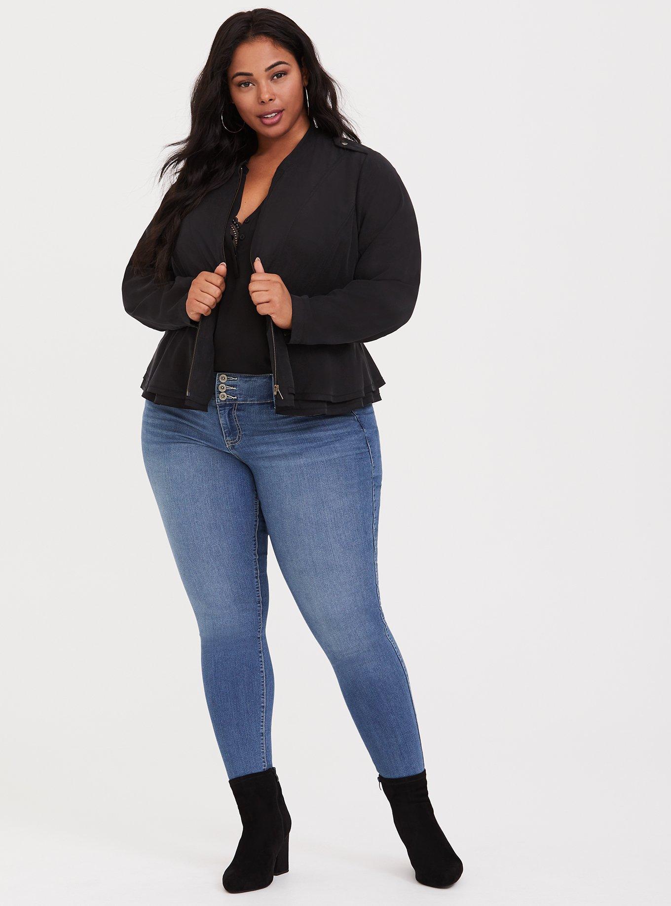 Plus Size - Black Peplum Jacket - Torrid