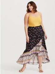Plus Size Maxi Challis Wrap Skirt, BOHEMIAN QUEEN, hi-res