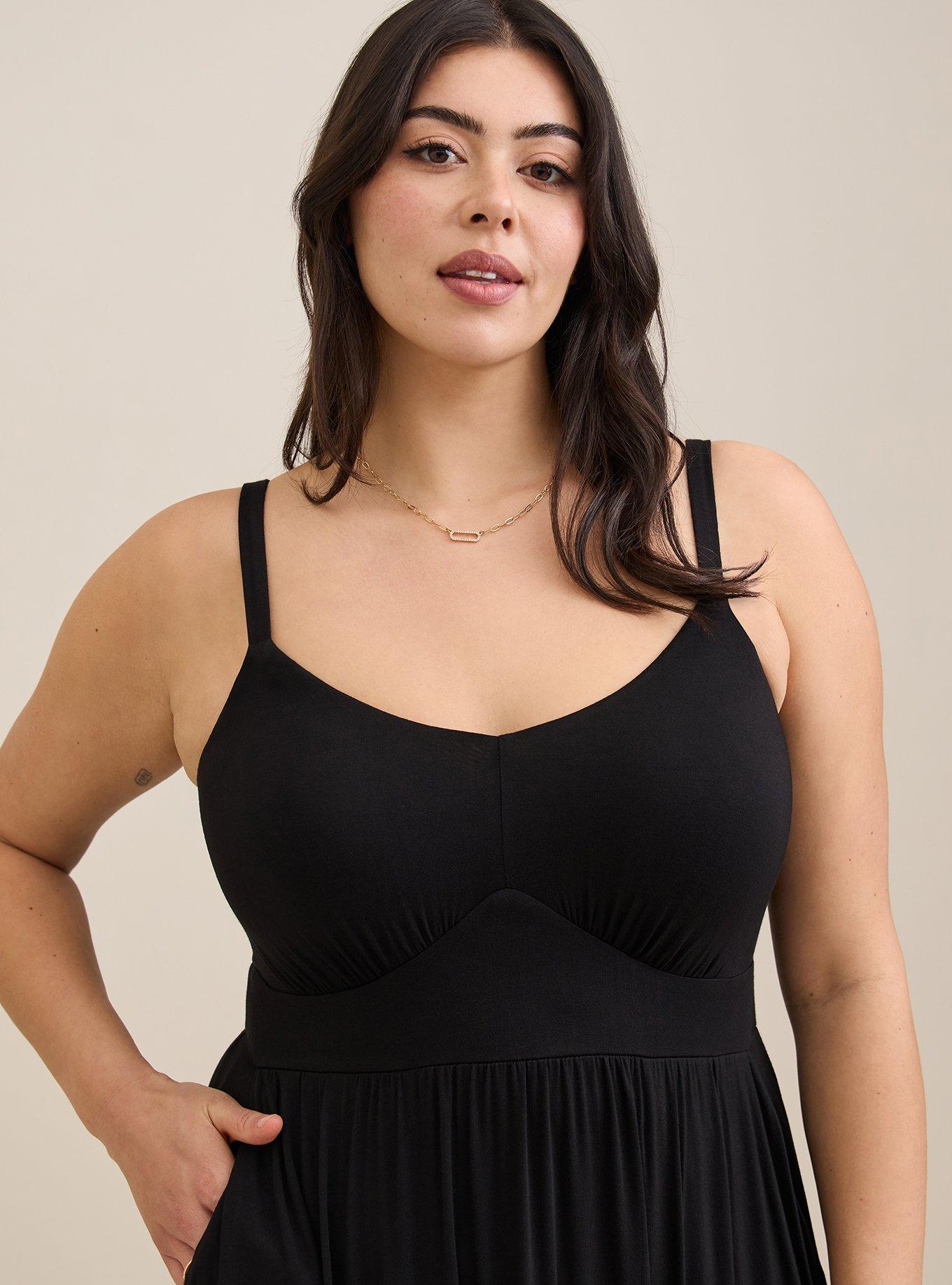 Maxi Super Soft Tiered Dress, BLACK, alternate