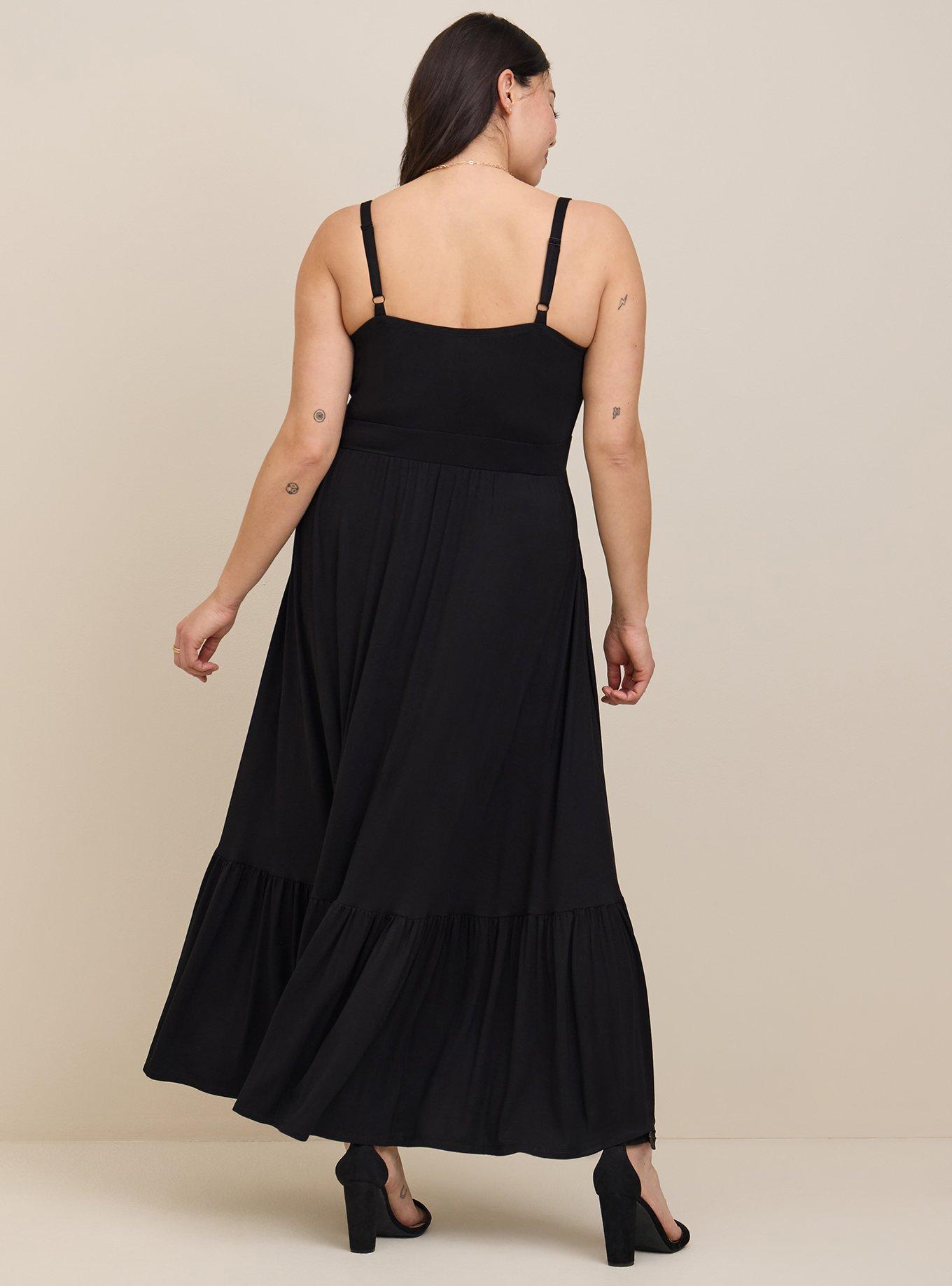 Maxi Super Soft Tiered Dress, BLACK, alternate