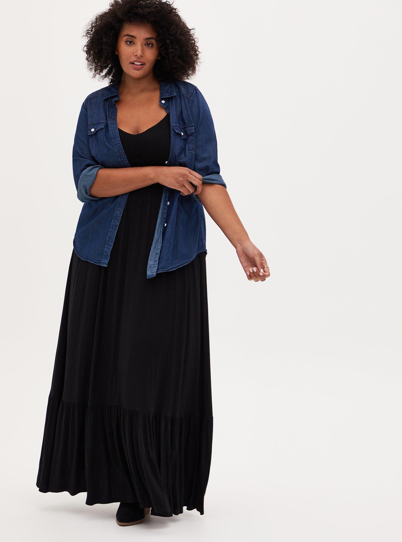 Plus Size - Maxi Super Soft Tiered Dress - Torrid