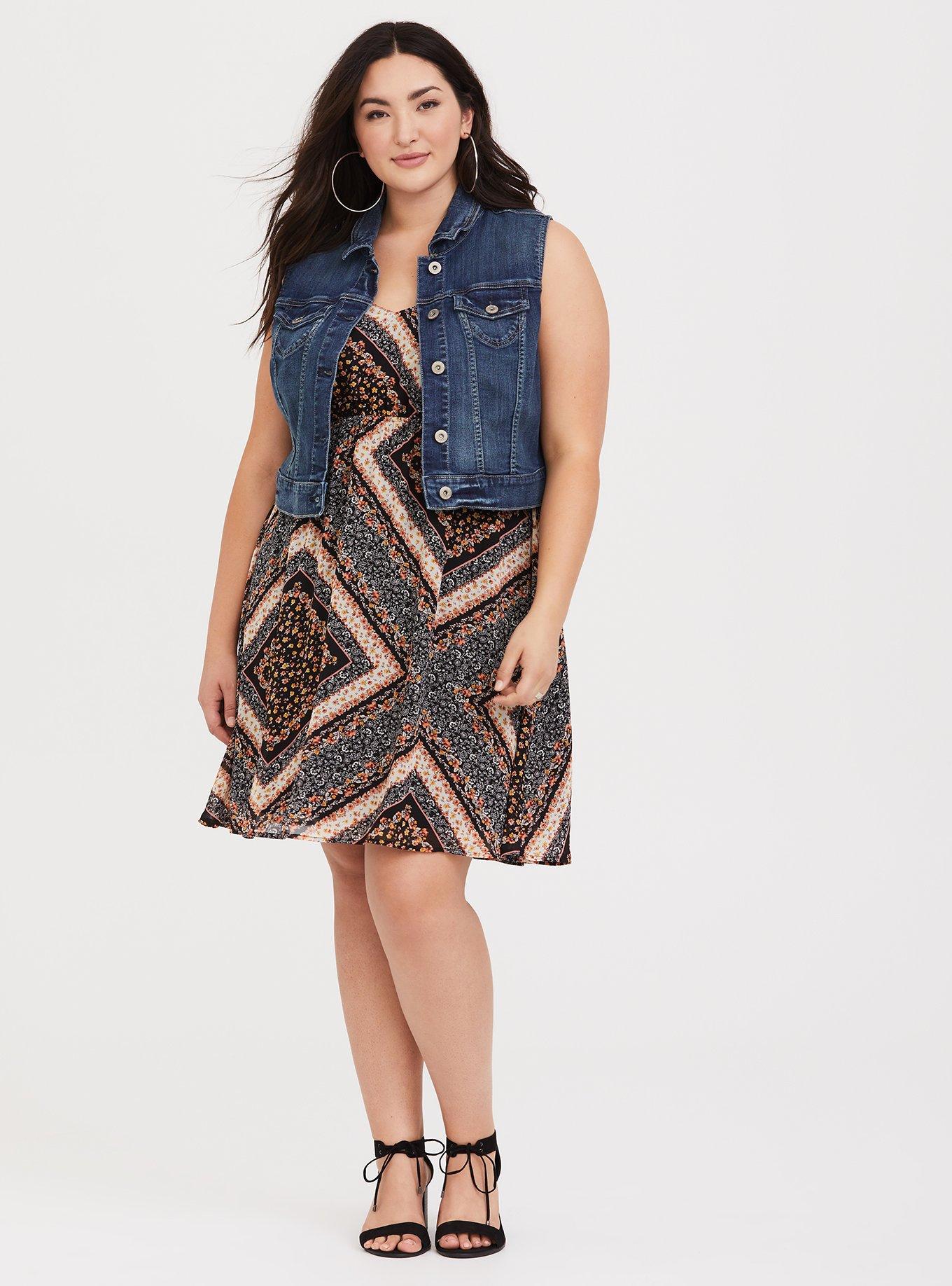 Plus Size - City Twill Longline Belted Vest - Torrid