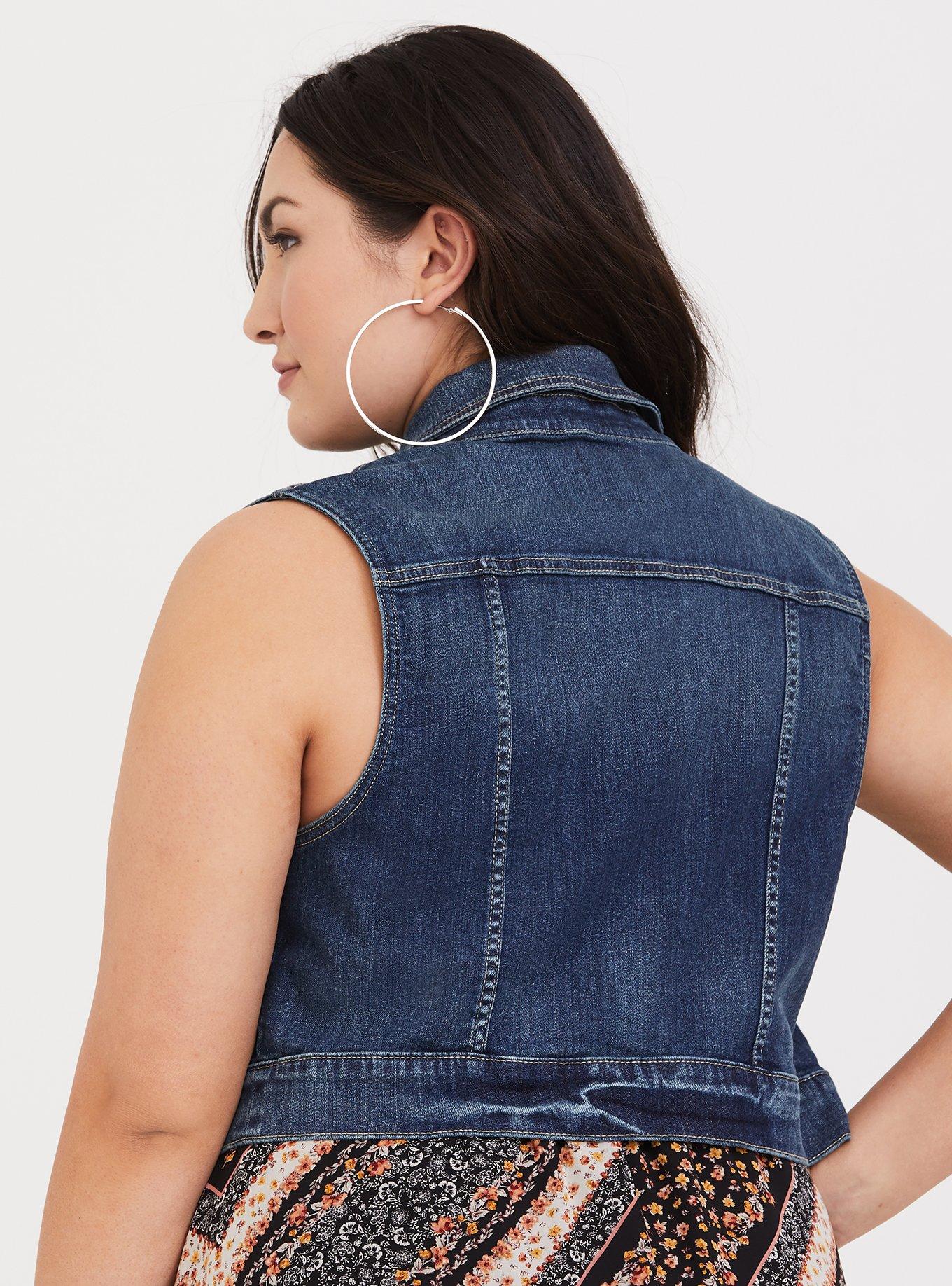 Plus size cheap jean vest