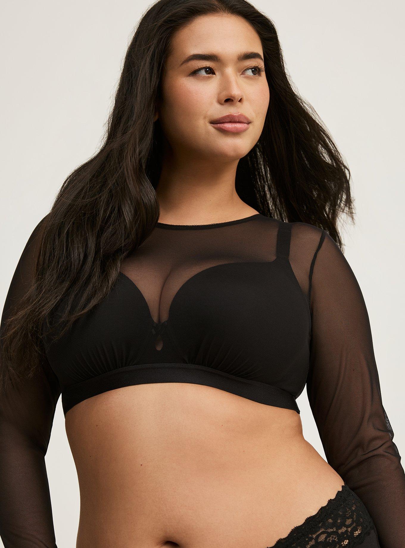 Plus Size - Mesh Long Sleeve Under-It-All Crop Top - Torrid