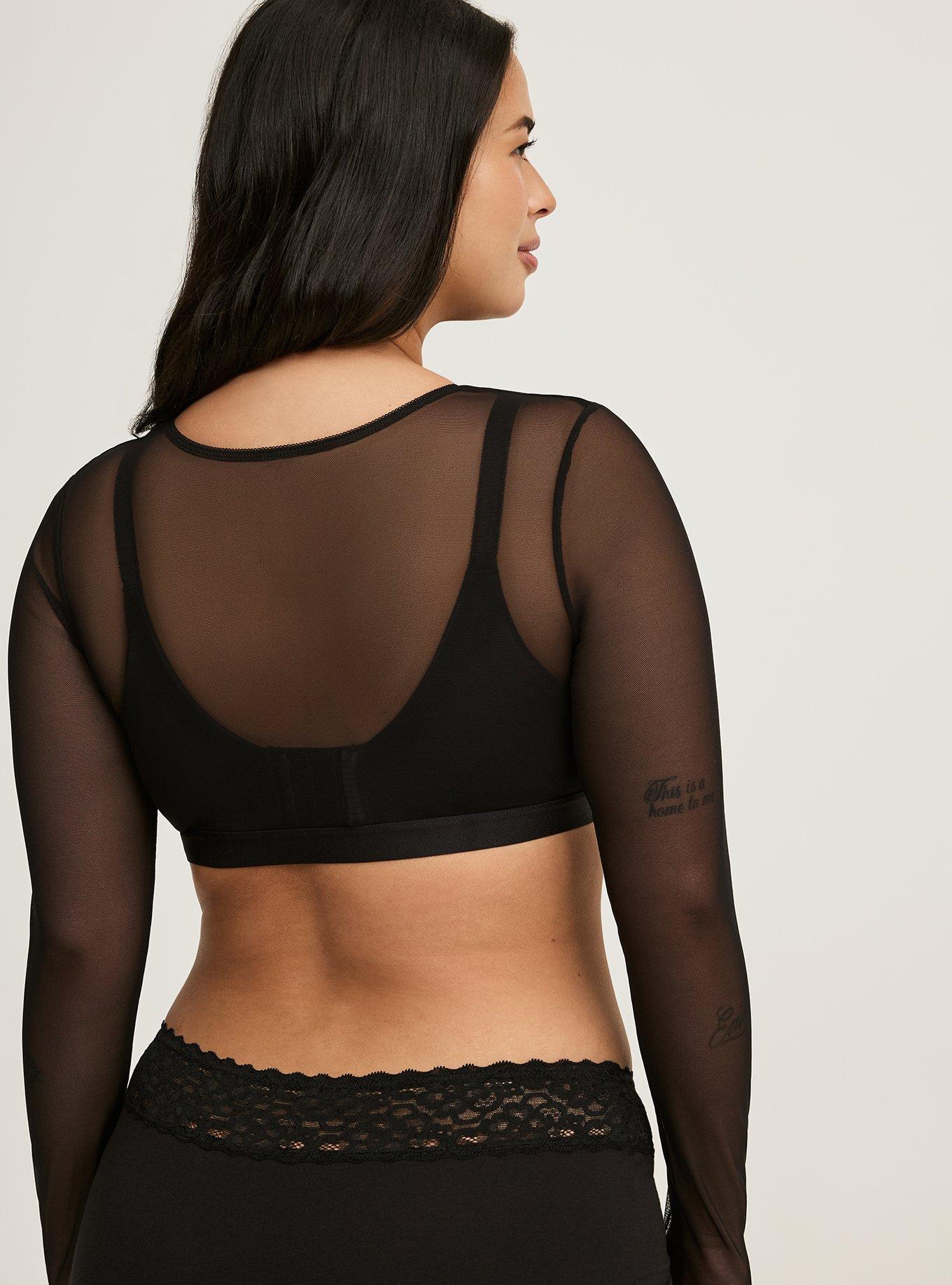 Sexy Women Bralette Bra See Through Mesh Sheer Crop Top T-Shirt