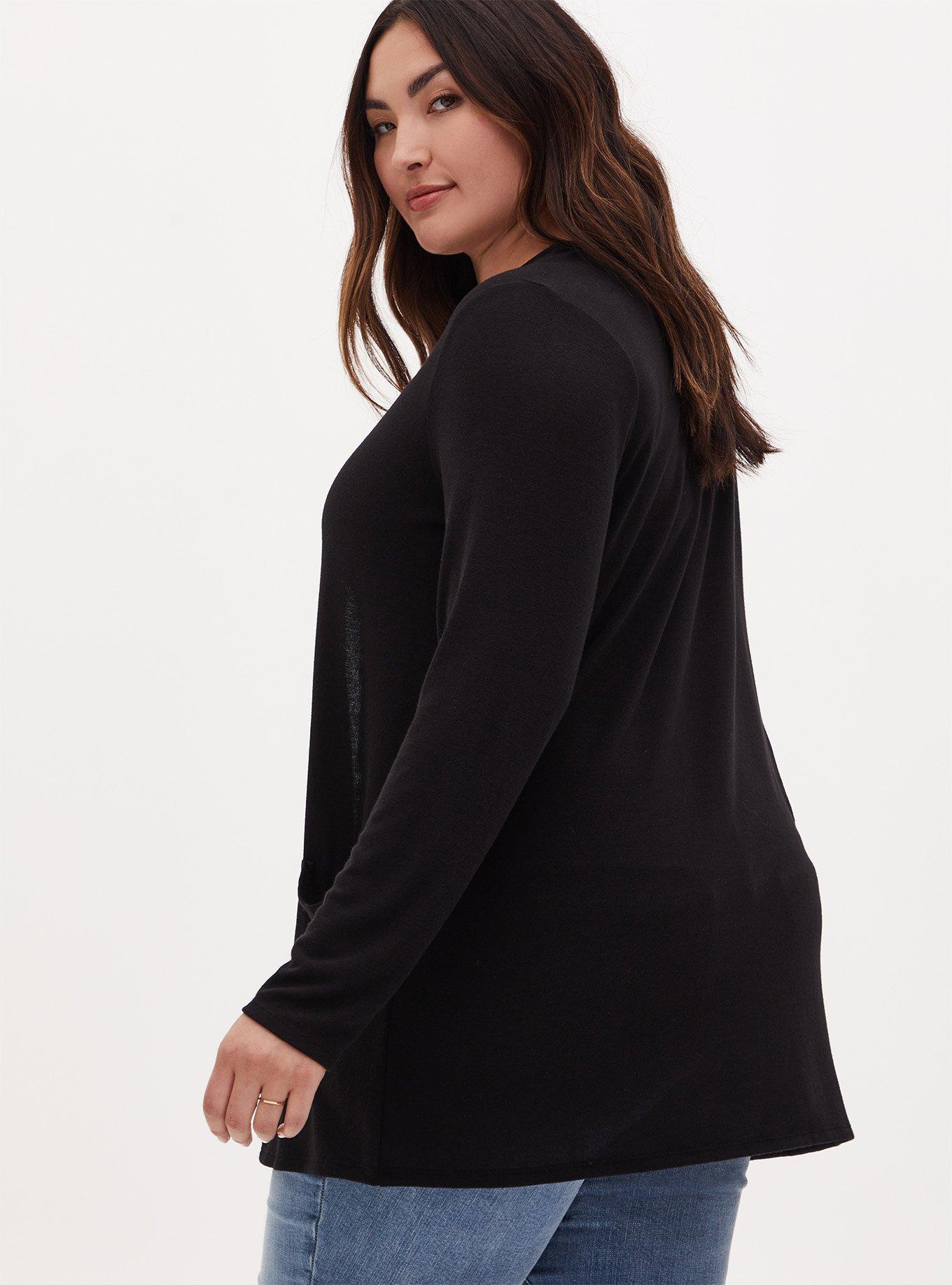 Black Hacci Cardigan, DEEP BLACK, alternate