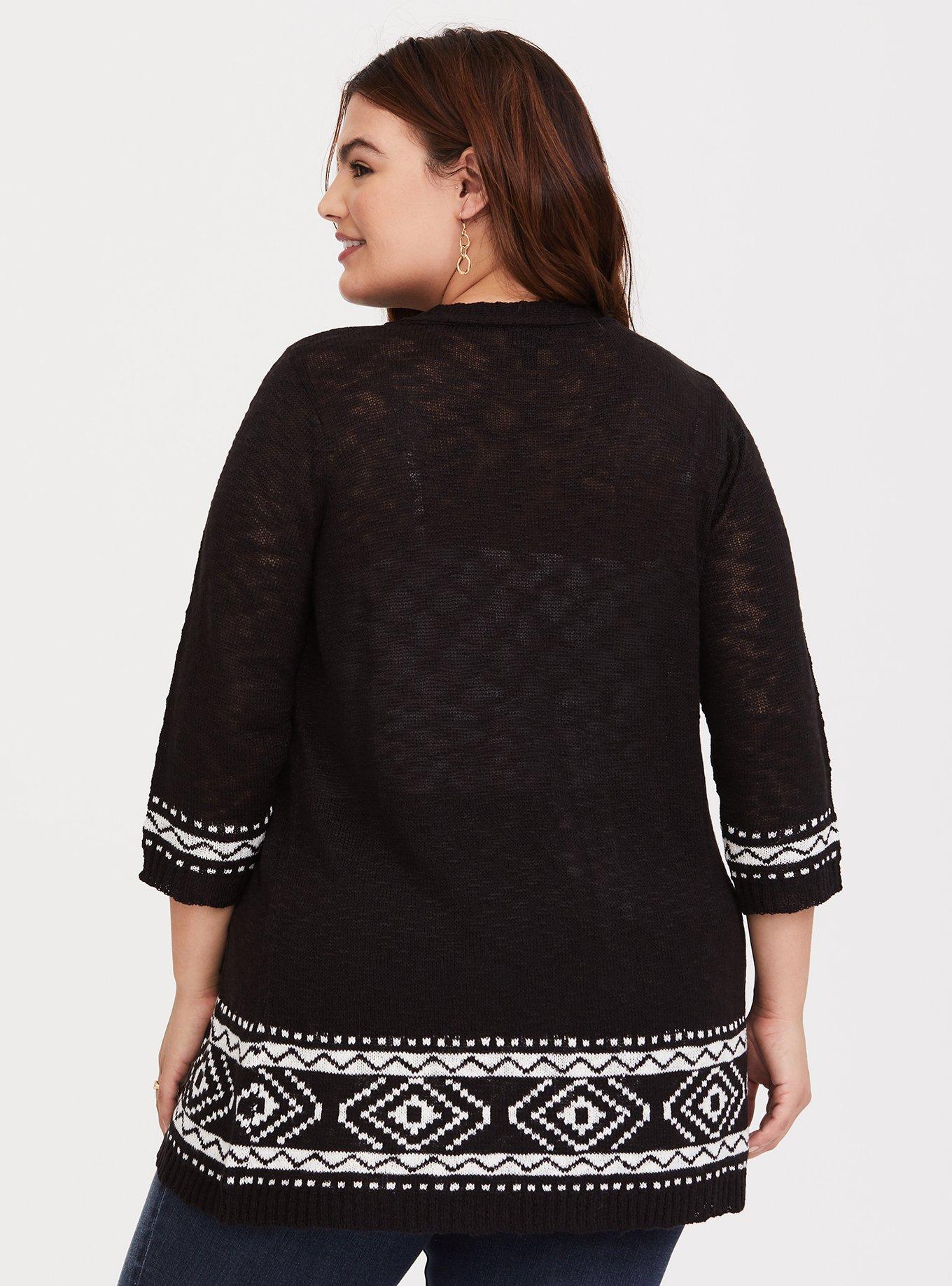 Black Border Slub Cardigan, NONEC, alternate