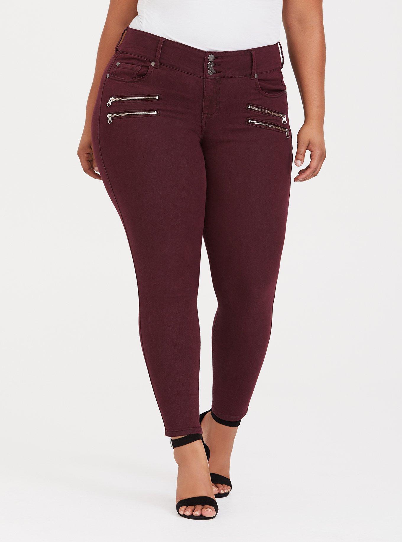 Plus size 2025 burgundy jeggings