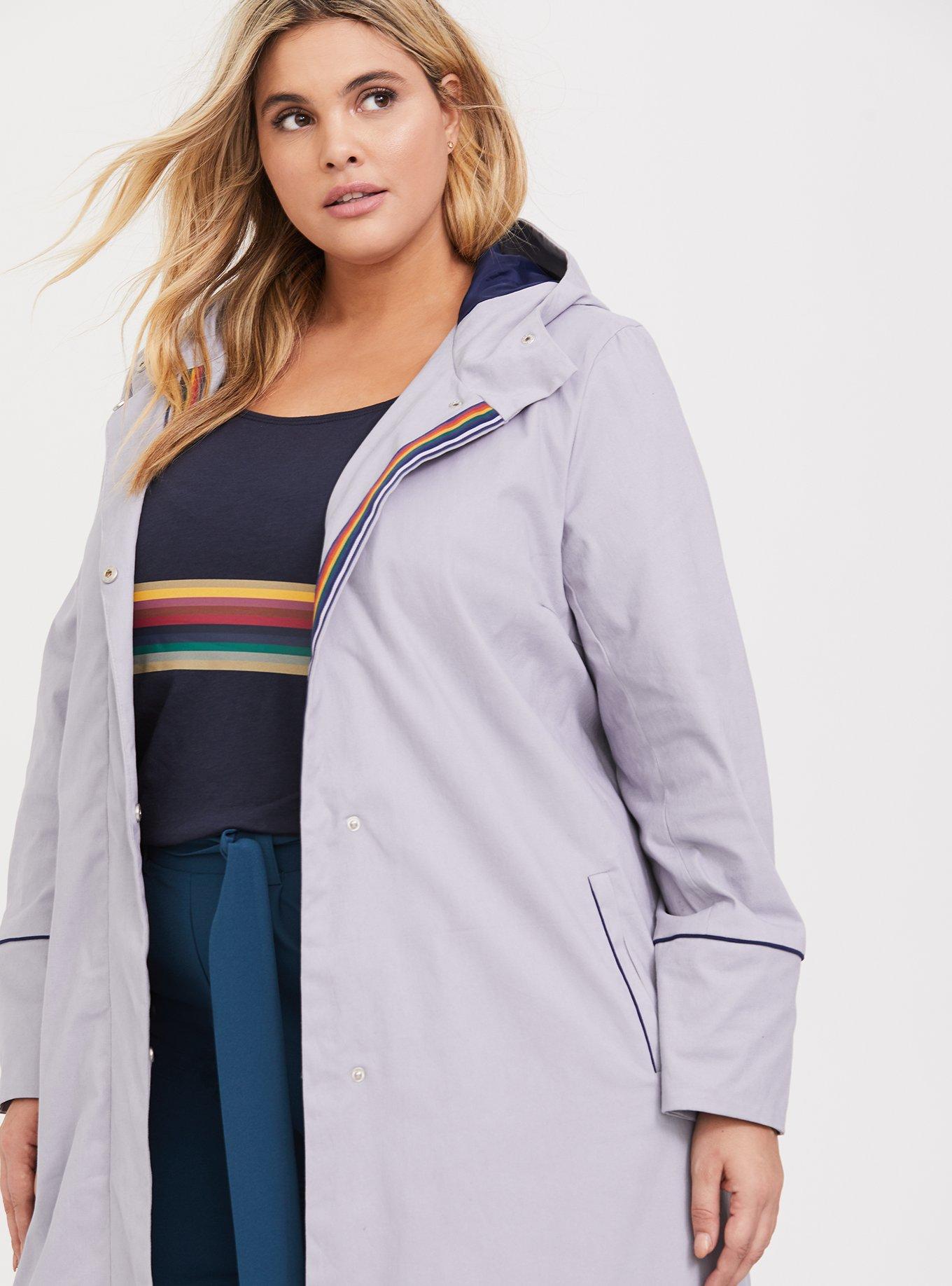 Plus Size Her Universe Doctor Who Grey Trench Coat, GREY, alternate