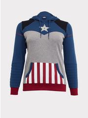 Plus Size Her Universe Captain America Hoodie, BLUE, hi-res