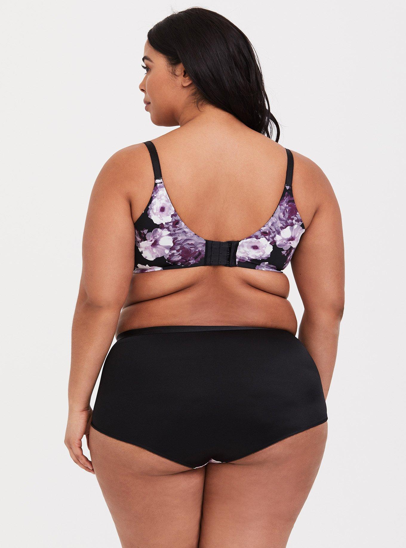 Plus Size 360&deg; Smoothing Mid-Rise Brief Panty, BONAFIDE SHADE BLACK, alternate