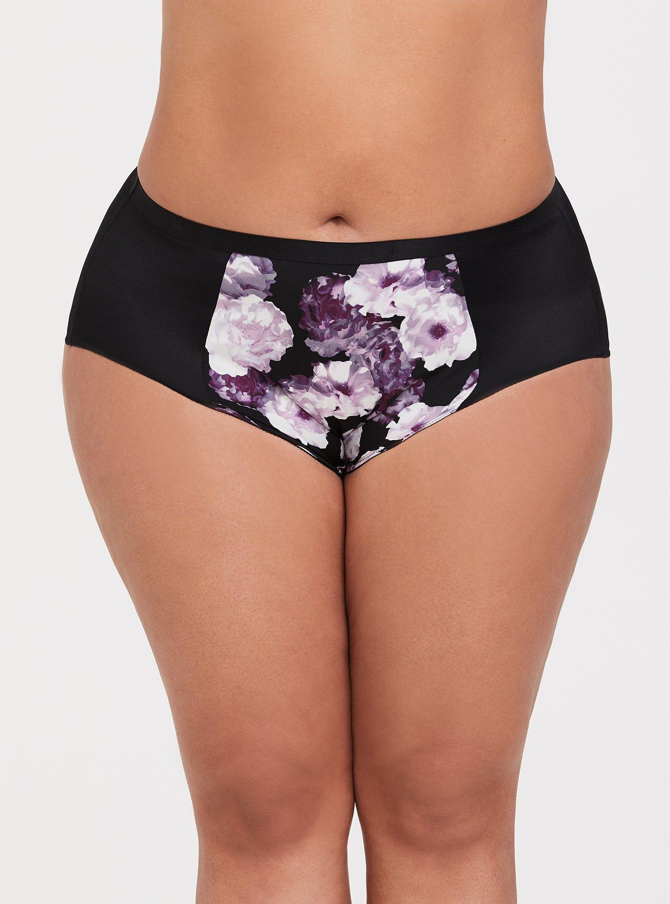 Plus Size 360&deg; Smoothing Mid-Rise Brief Panty, BONAFIDE SHADE BLACK, hi-res