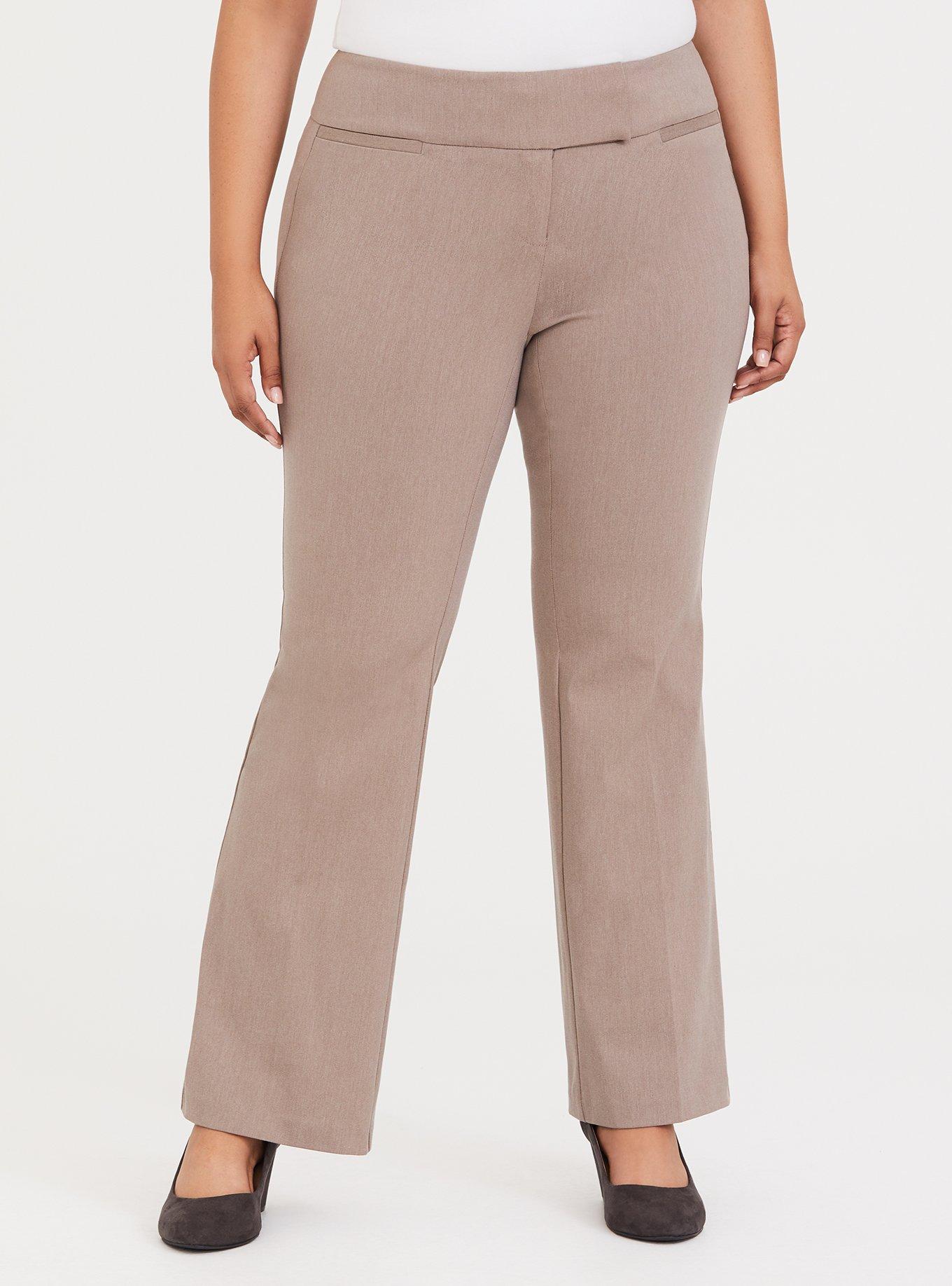 Plus Size Taupe Classic High Rise Relaxed Trouser, LIGHT TAUPE, alternate