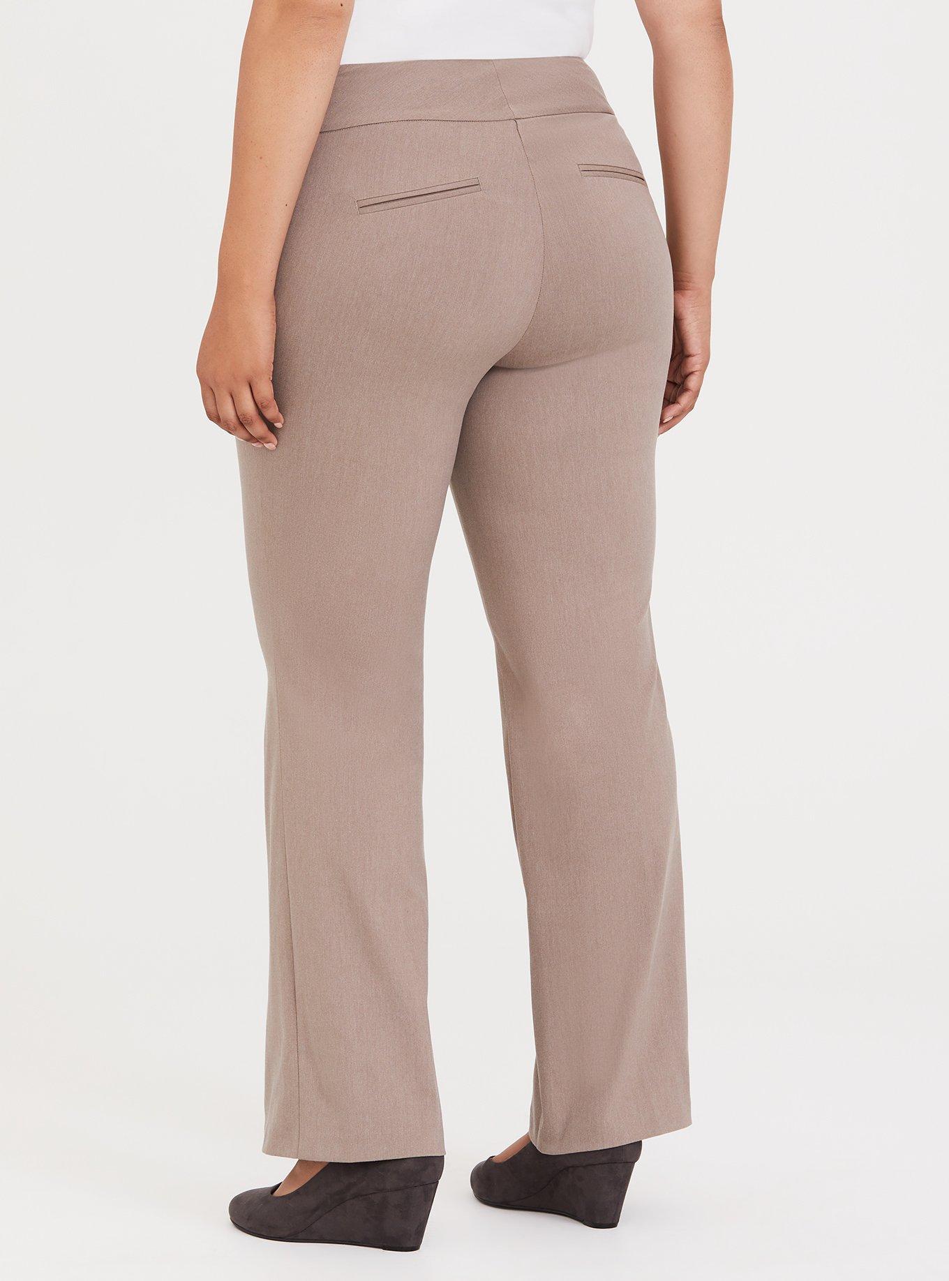 Plus Size Taupe Classic High Rise Relaxed Trouser, LIGHT TAUPE, alternate