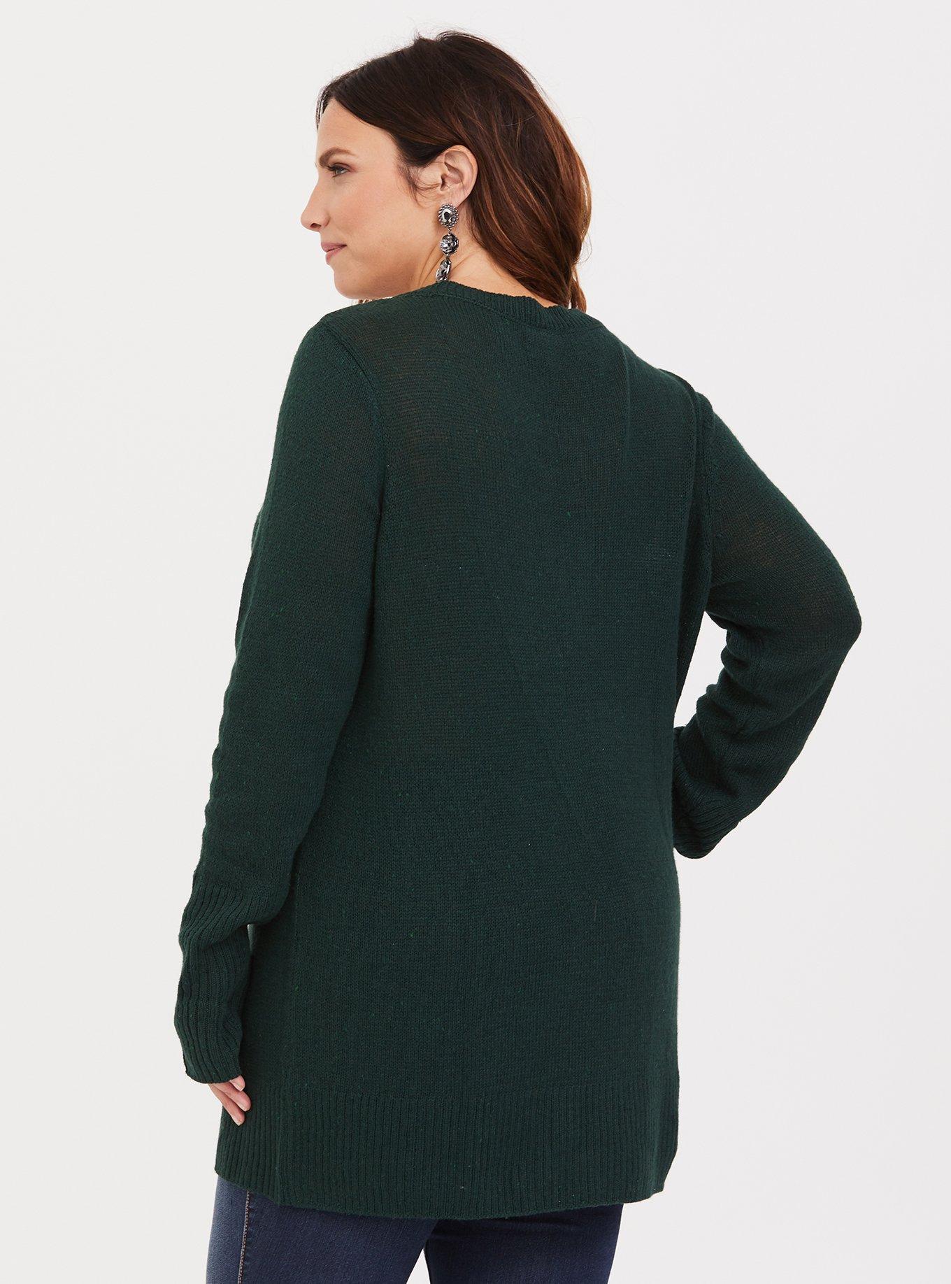 Outlander Green Cable Knit Tunic, GREEN, alternate