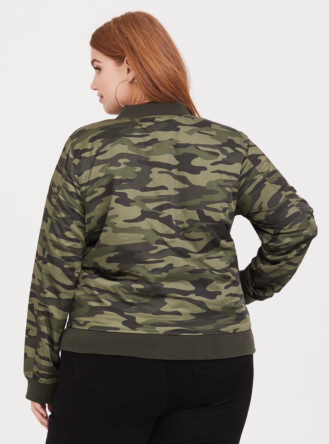 Torrid camo coat with pink clearance fur