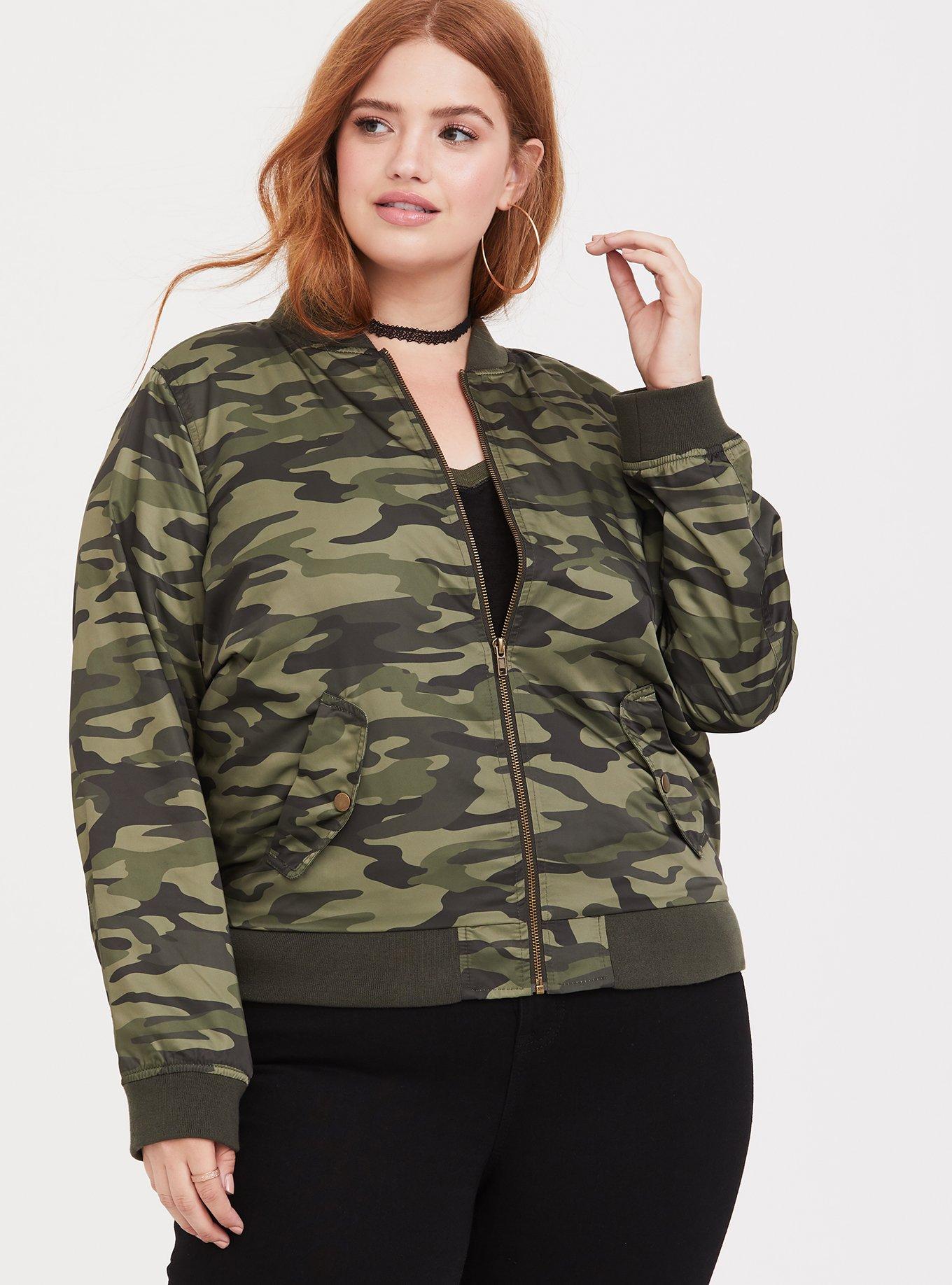 Plus Size - Camo Bomber Jacket - Torrid