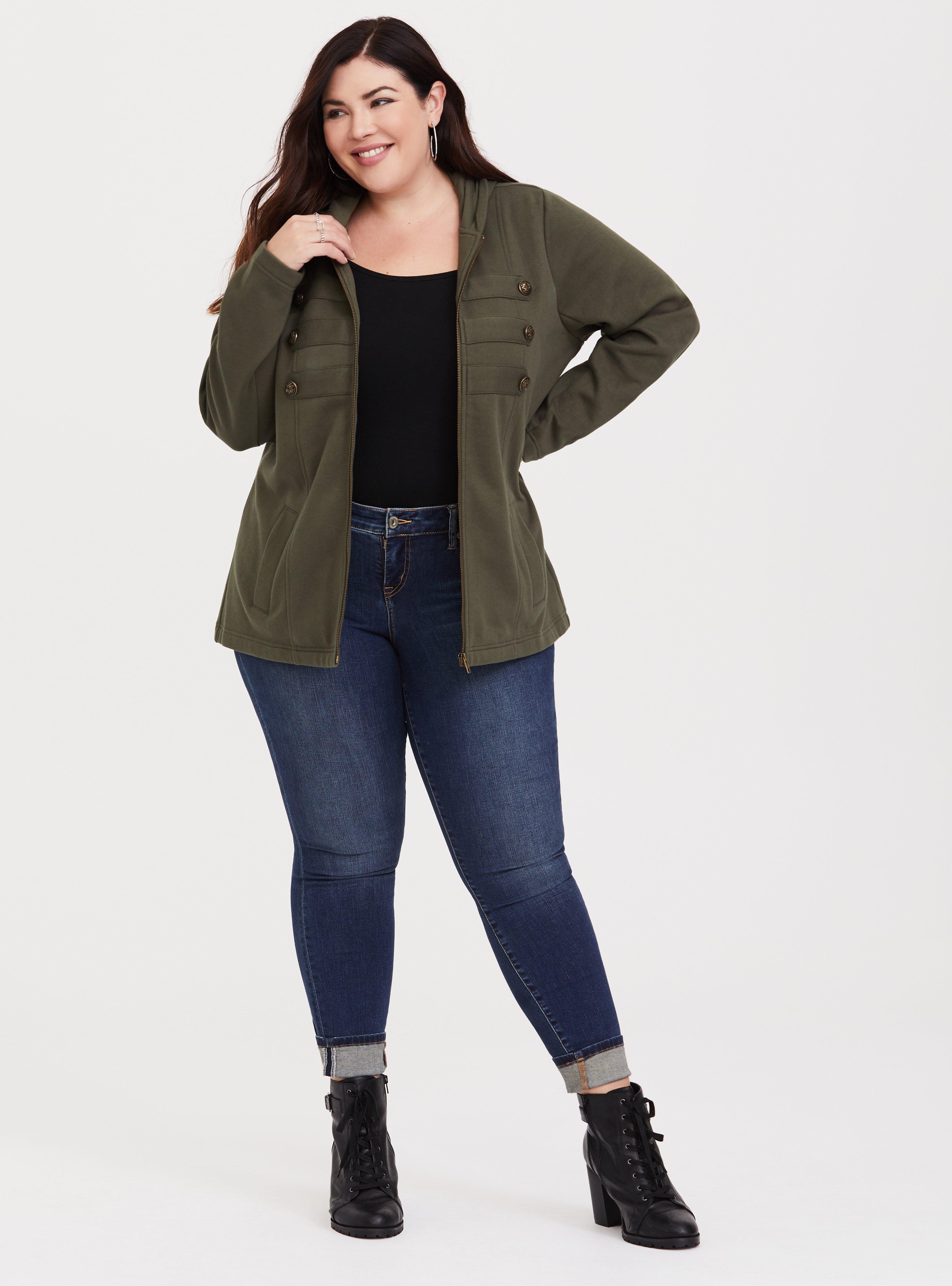 French Terry Military Hooded Jacket, DEEP DEPTHS, alternate